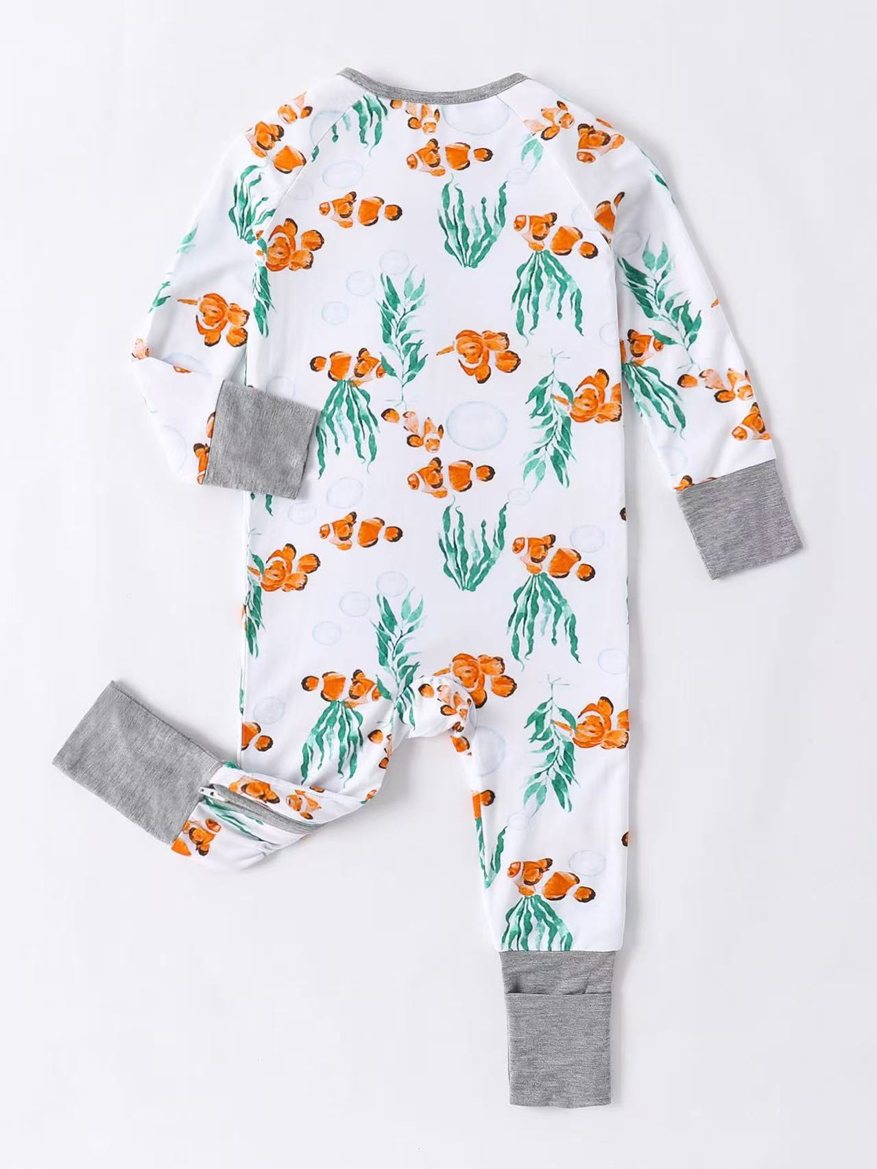 Baby romper with clownfish print