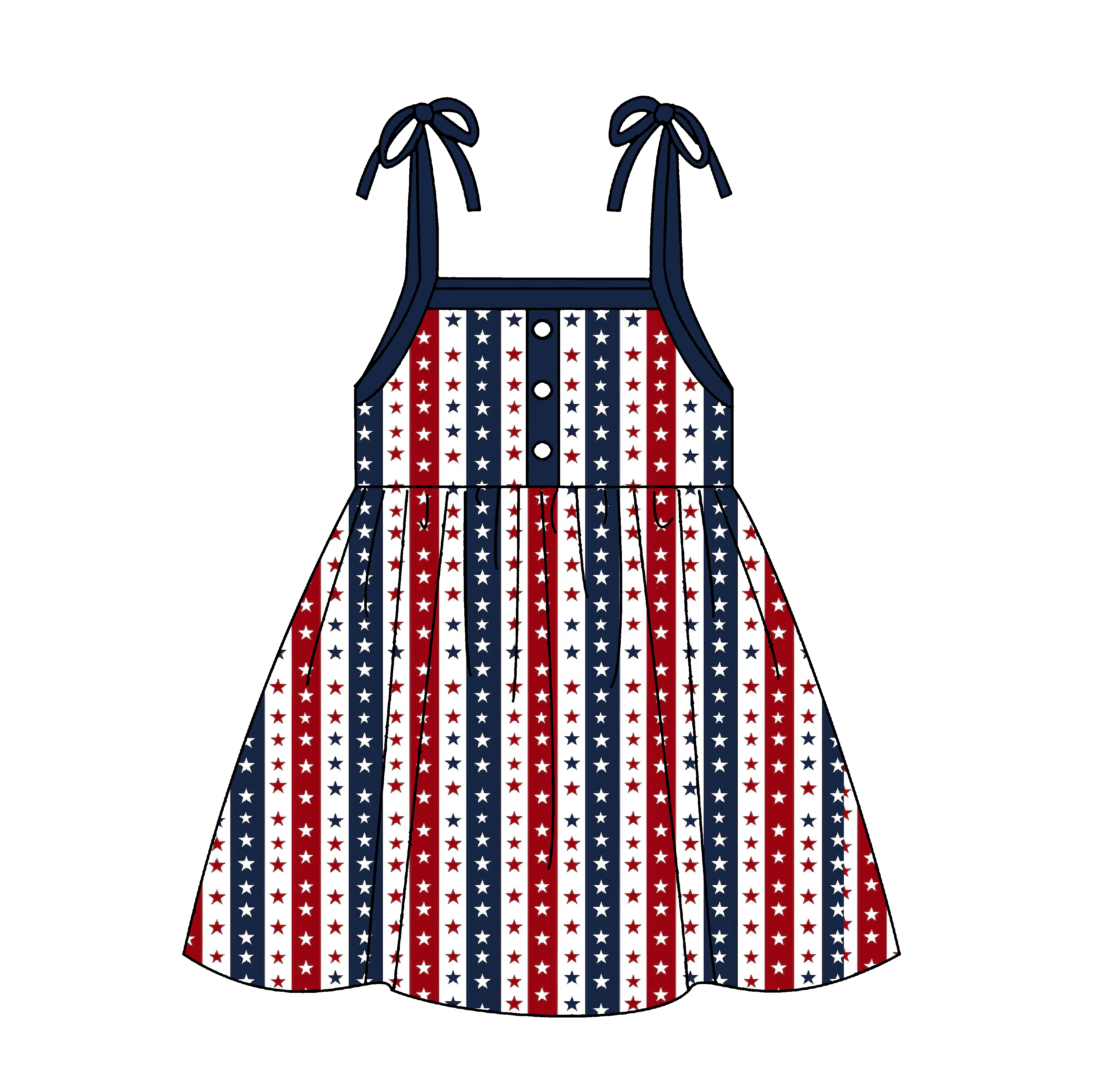 Patriotic Stars and Stripes Dress