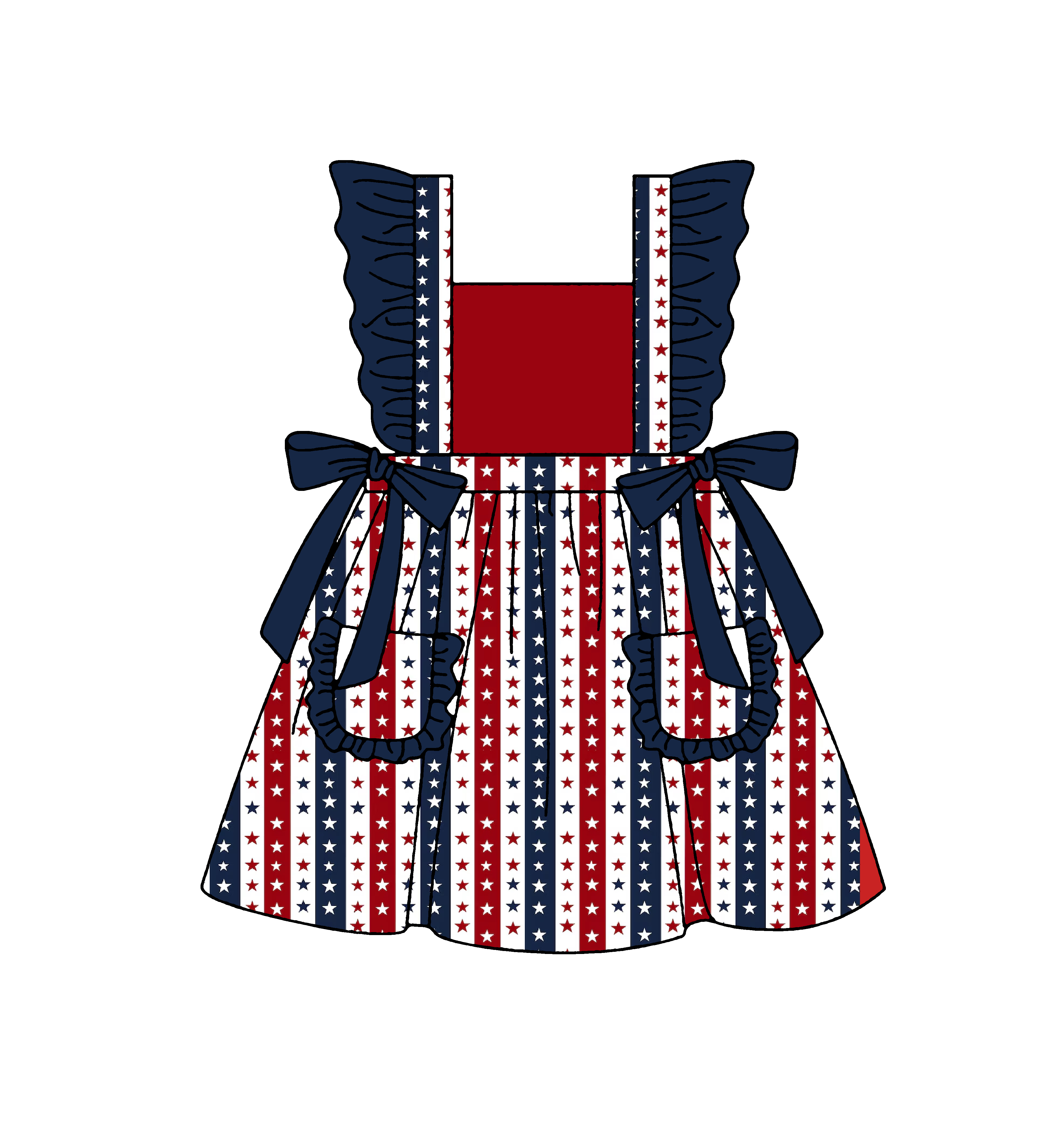 Patriotic Stars and Stripes Dress