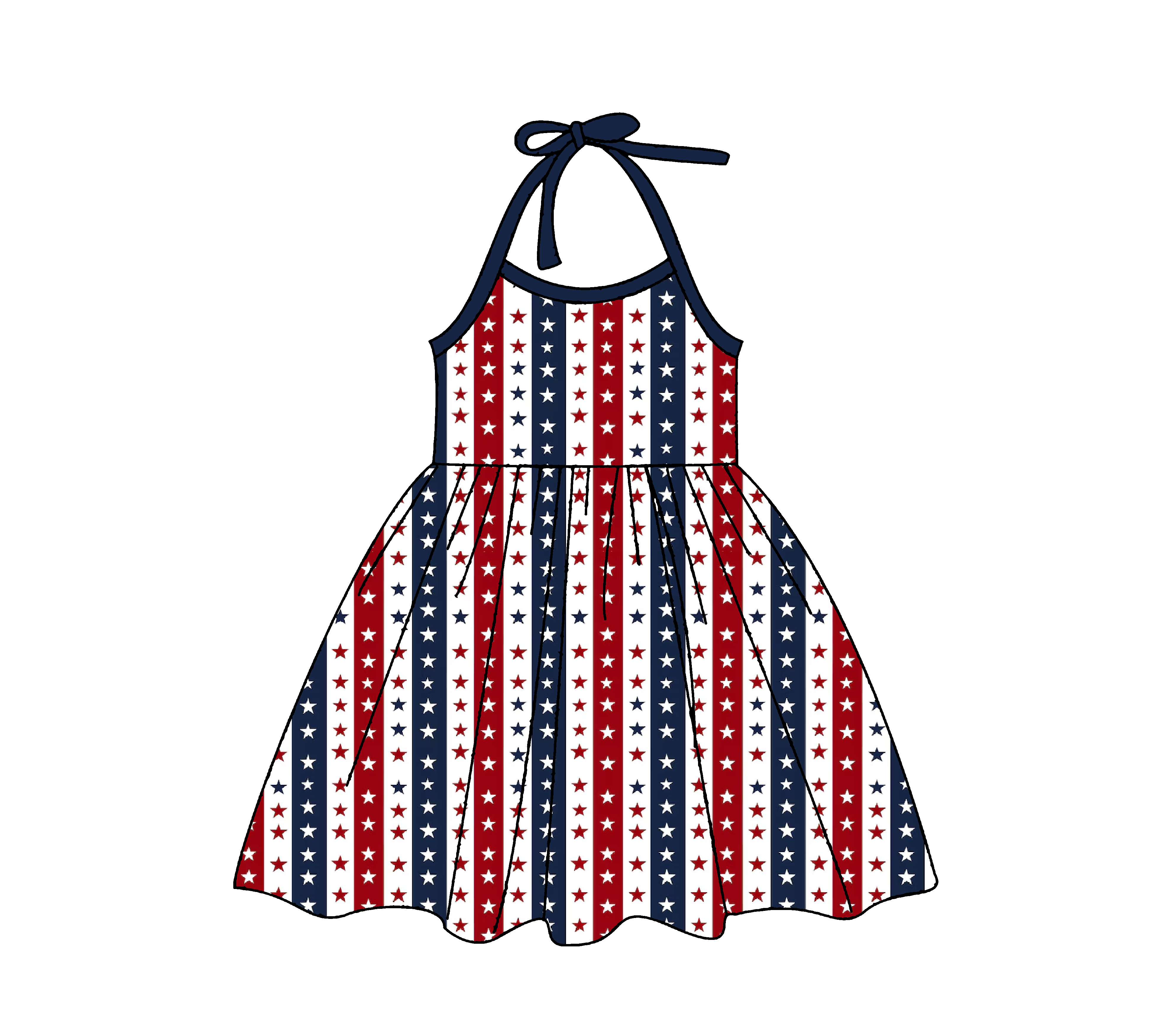 Patriotic Stars and Stripes Girl's Dress