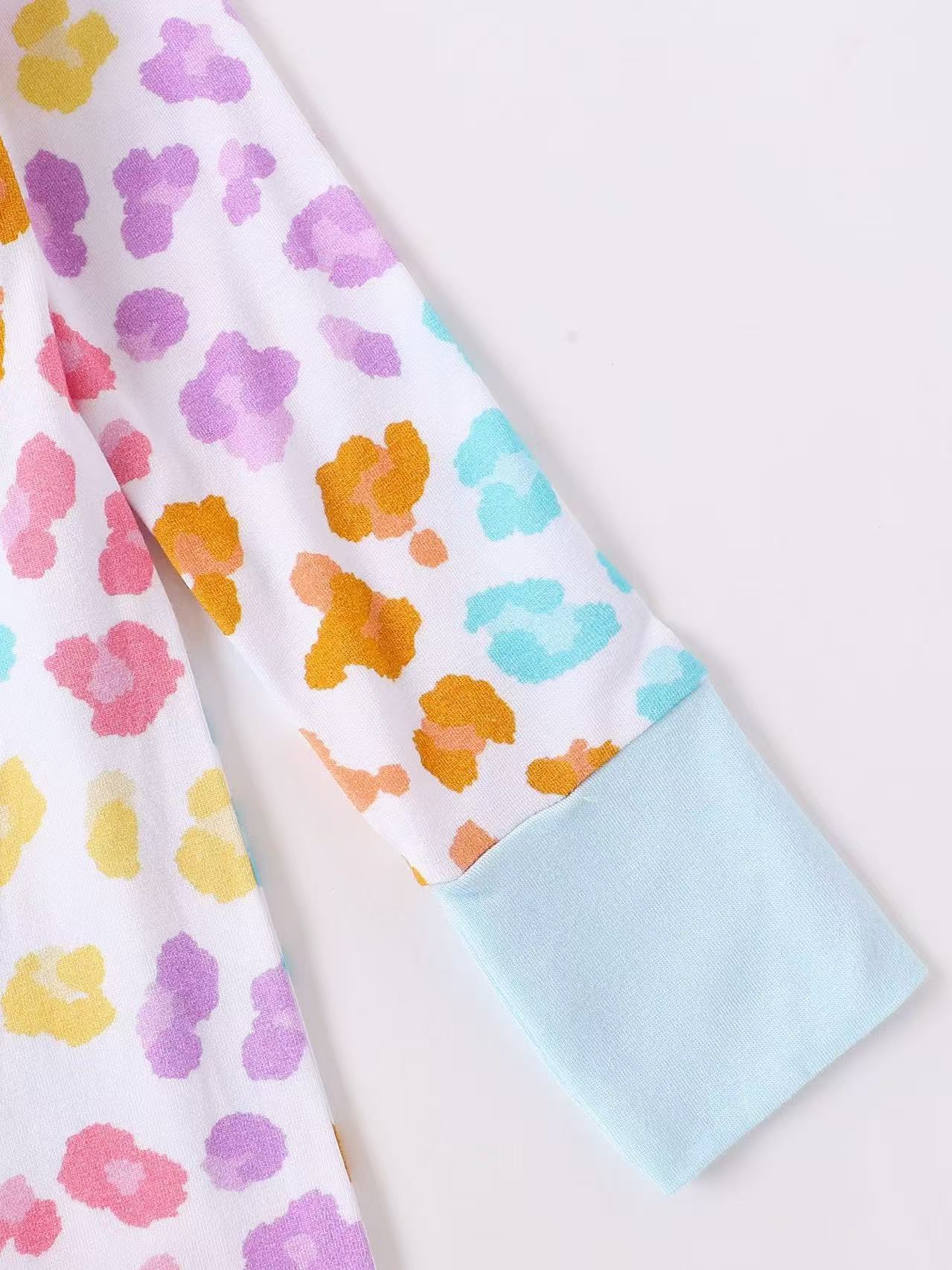 Colorful Leopard Print Baby Onesie