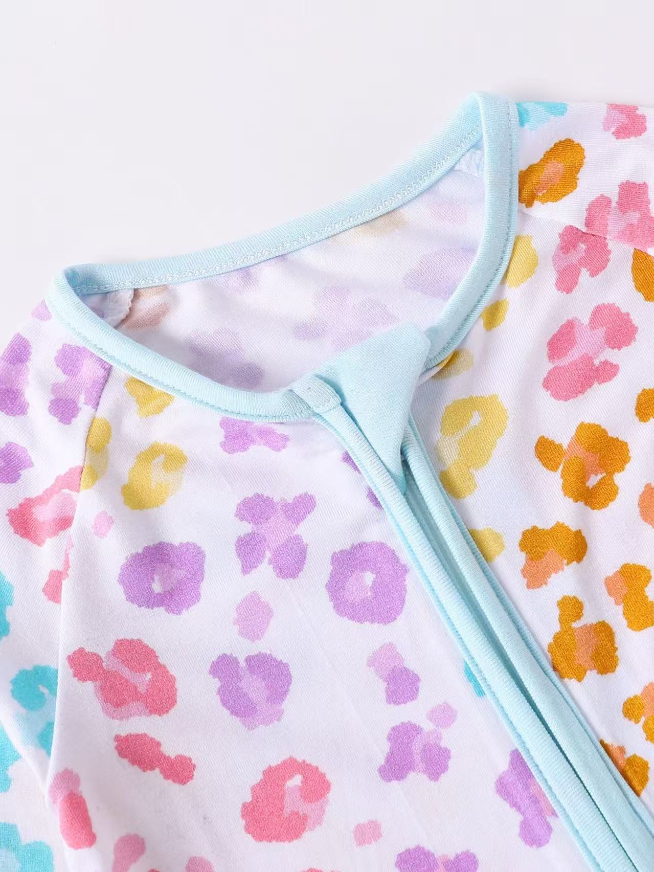 Colorful Leopard Print Baby Onesie