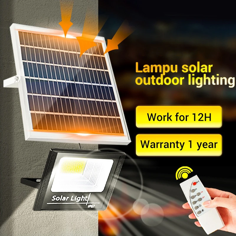 Refletor Holofote Led Energia Solar 200w Branco Frio Ip67