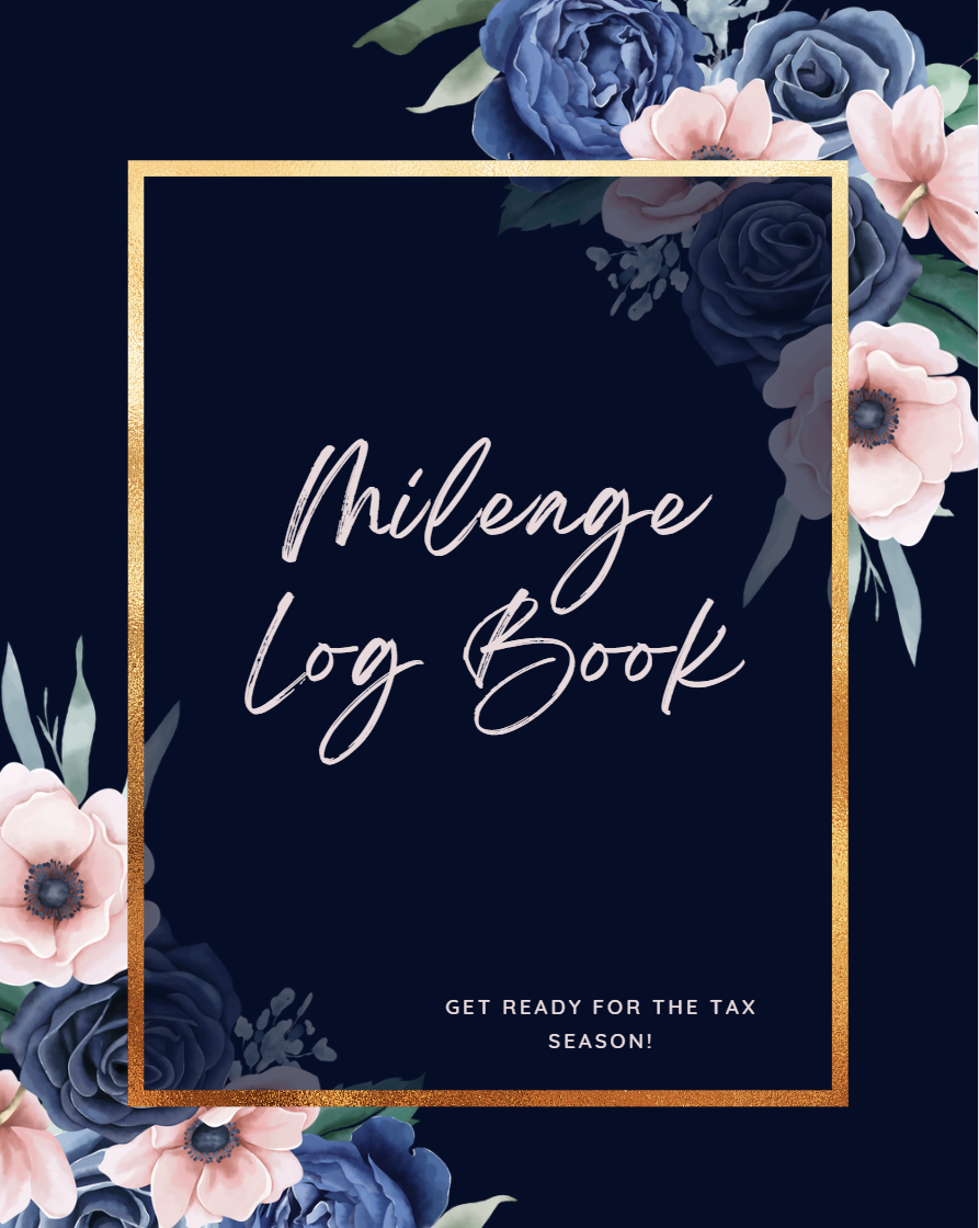 Floral Mileage Log - Instant Digital Download