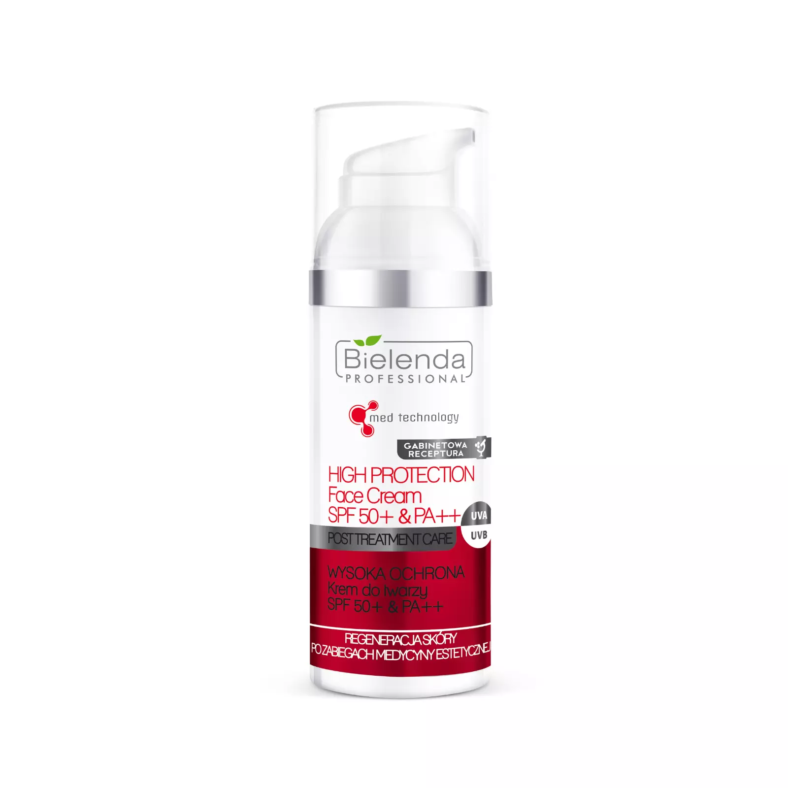 Bielenda Post Treatment Care Aukštos apsaugos veido kremas SPF50+ & PA++ 50ml