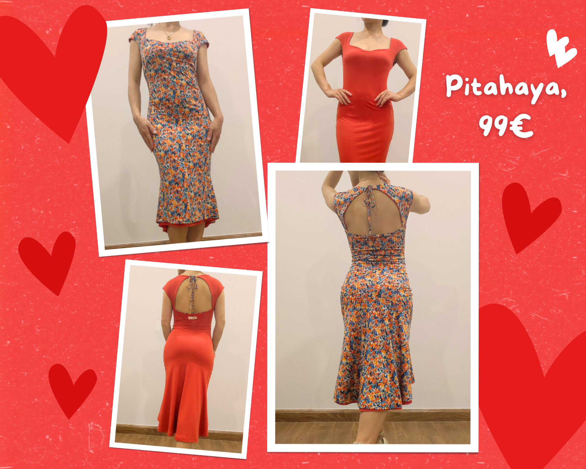 Vestido de tango reversible "Pitahaya"