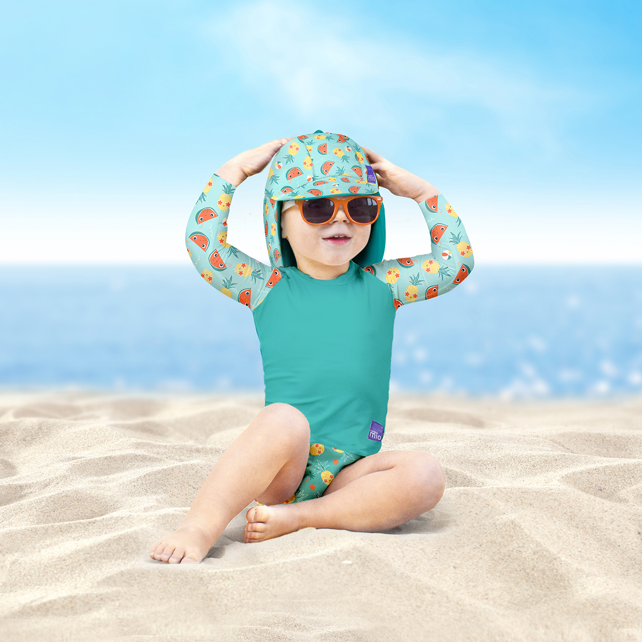 Cappellino da bagno reversibile anti UV