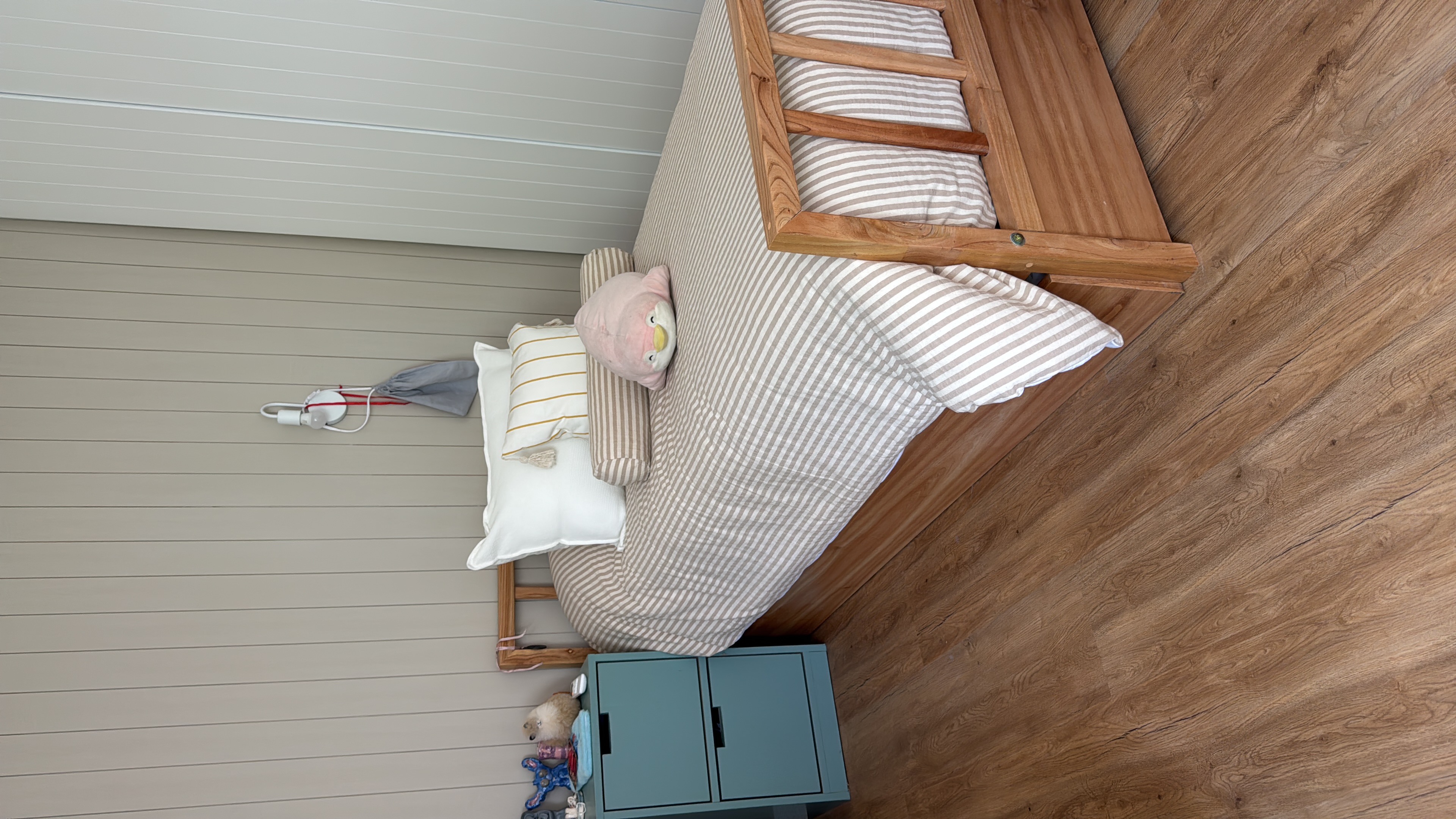 Acolchado rayado y liso // Estampado y liso 