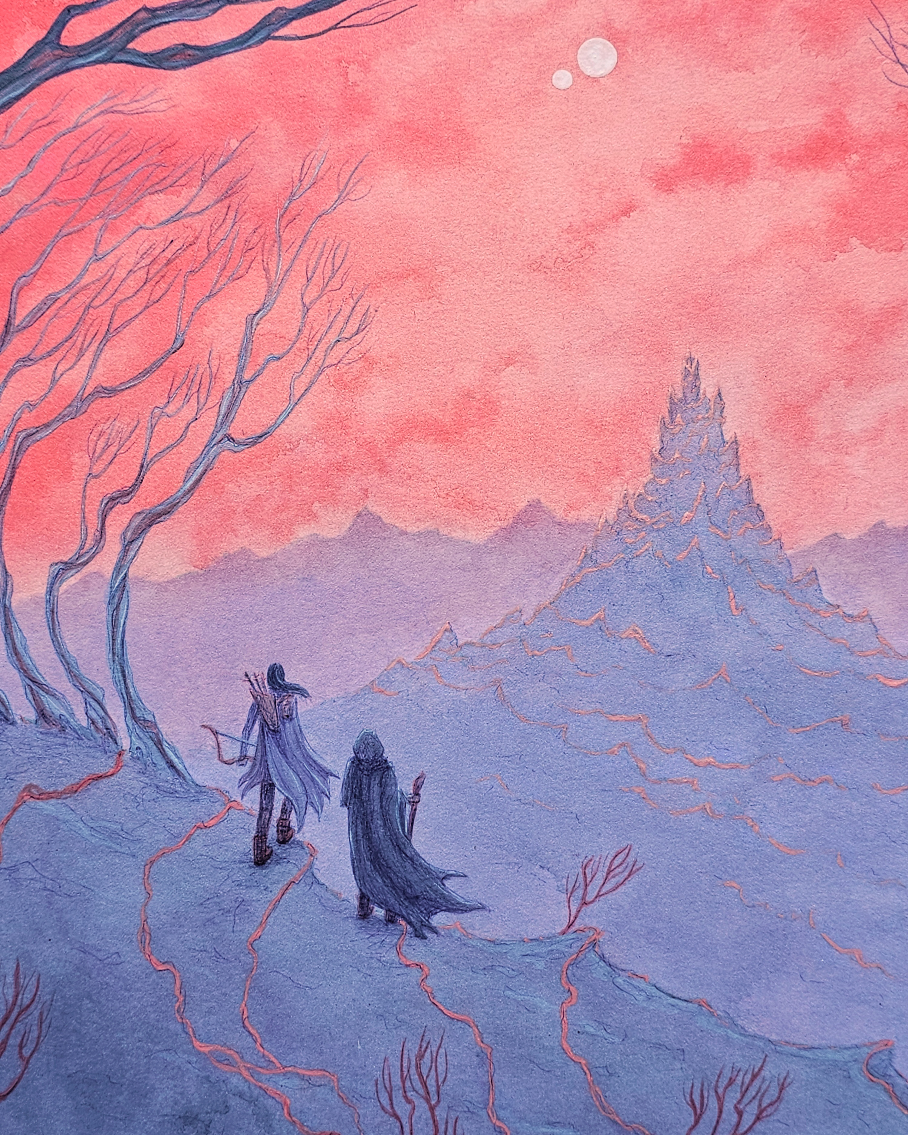 Exploration des montagnes d’Ethyr - 30x40cm