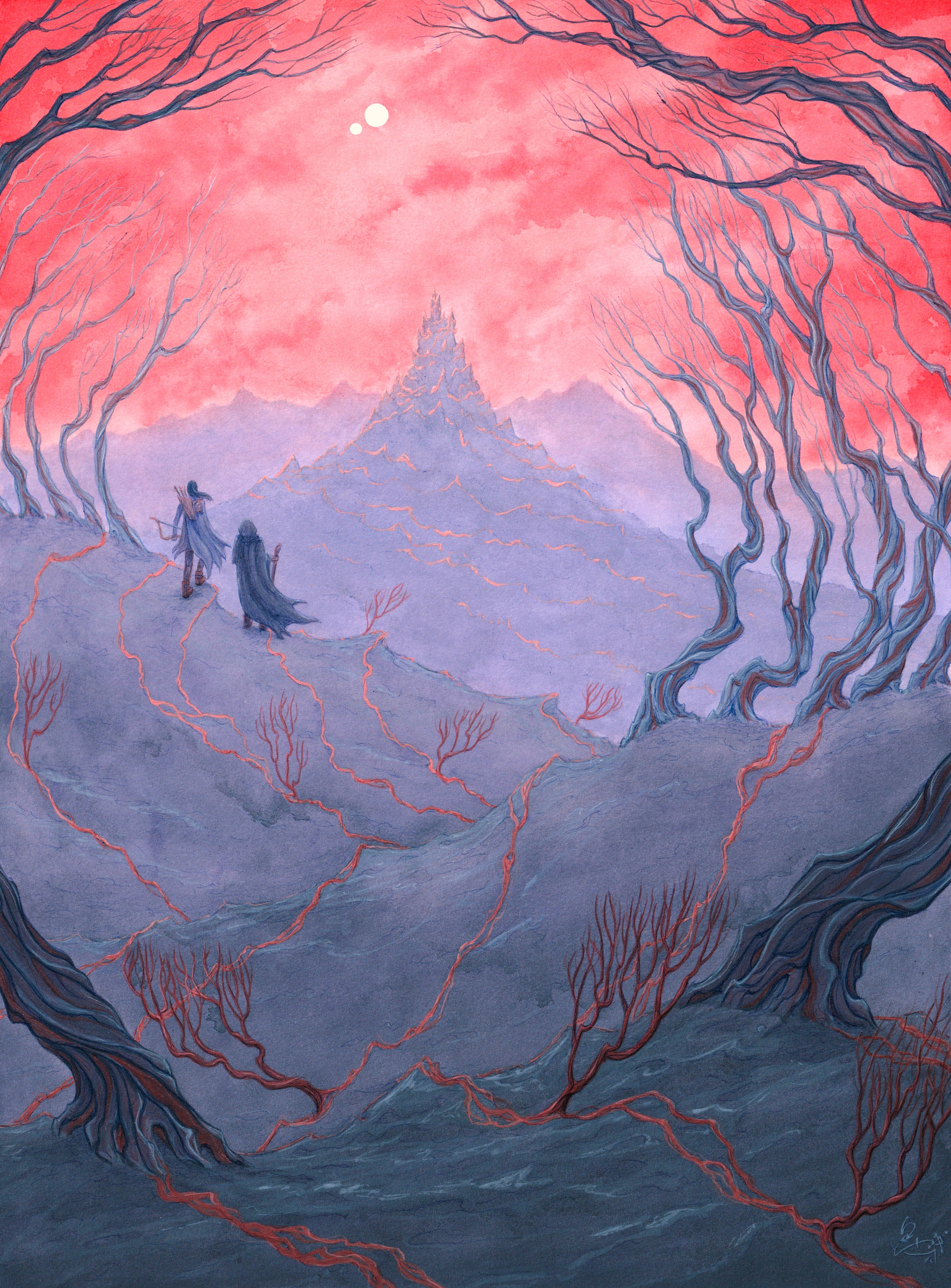 Exploration des montagnes d’Ethyr - 30x40cm