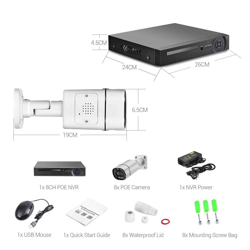 32-CH PoE NVR 5MP IP Camera Kit