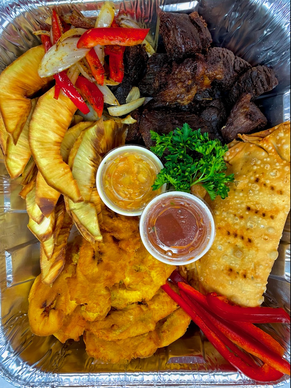 Beef Tasso Fritay Platter