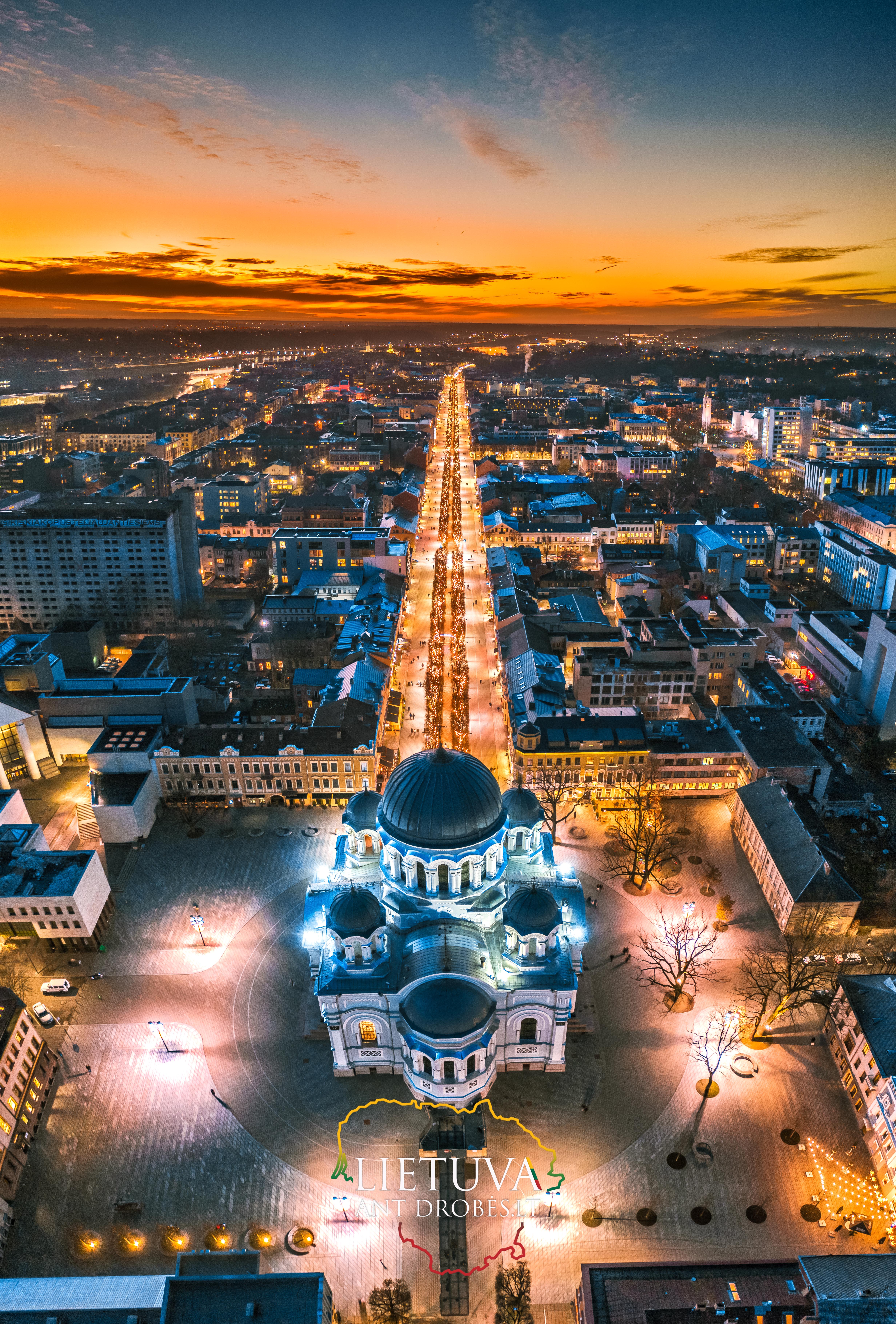 Kauno panorama iš paukščio skrydžio