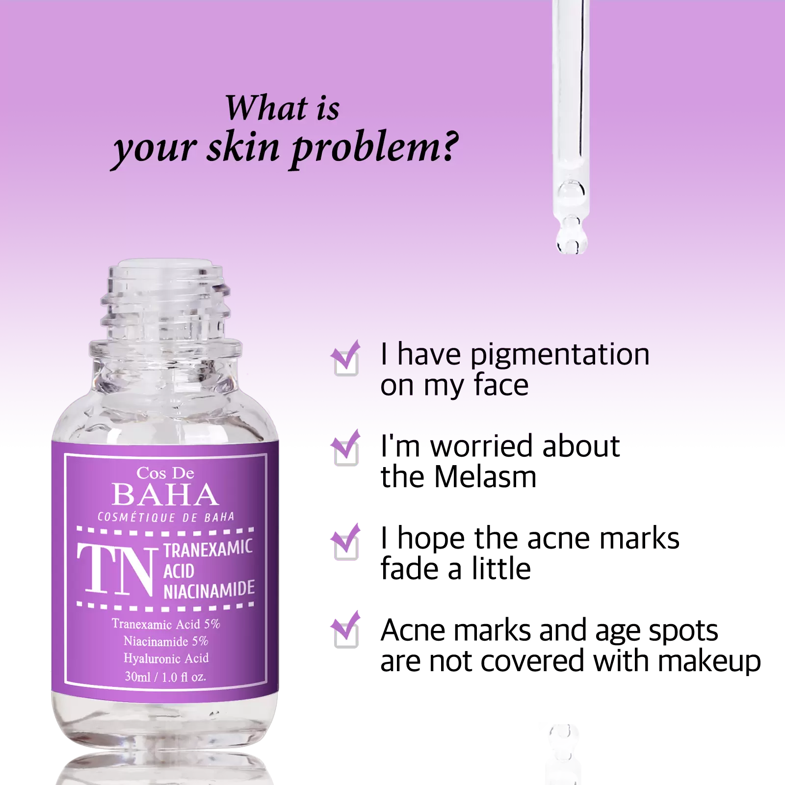 COS DE BAHA Tranexamic Acid 5% + Niacinamide 5% Serum