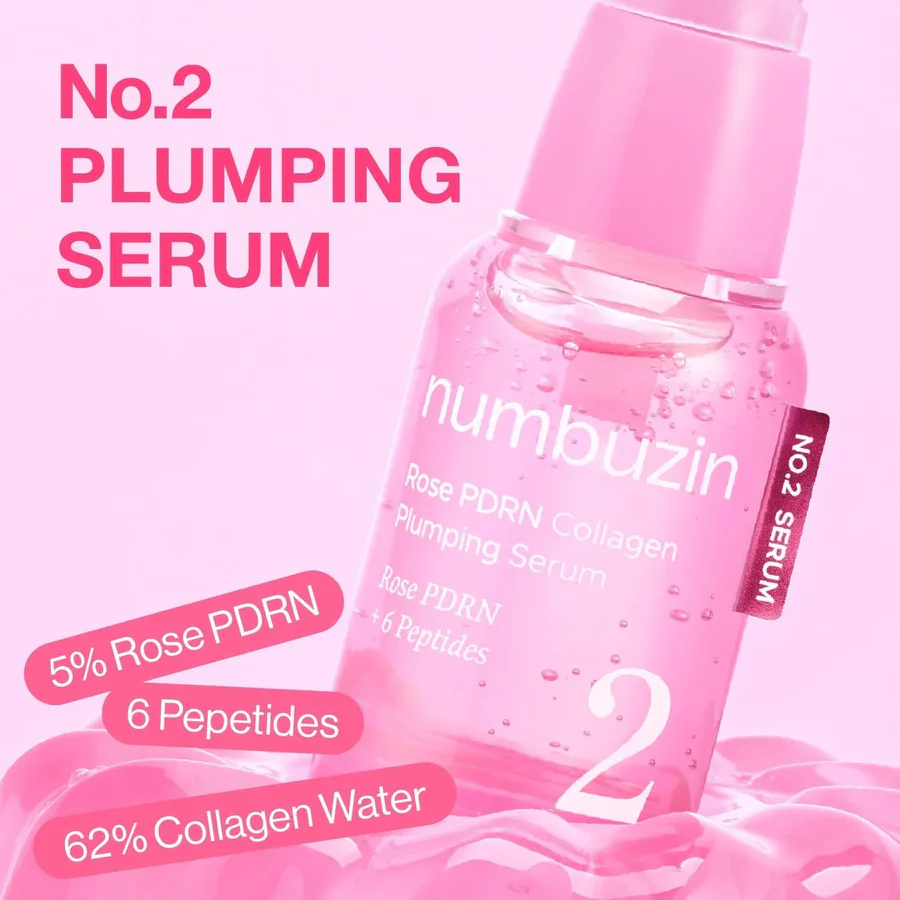 Numbuzin No.2 Rose PDRN Collagen Plumping Serum - 30ml
