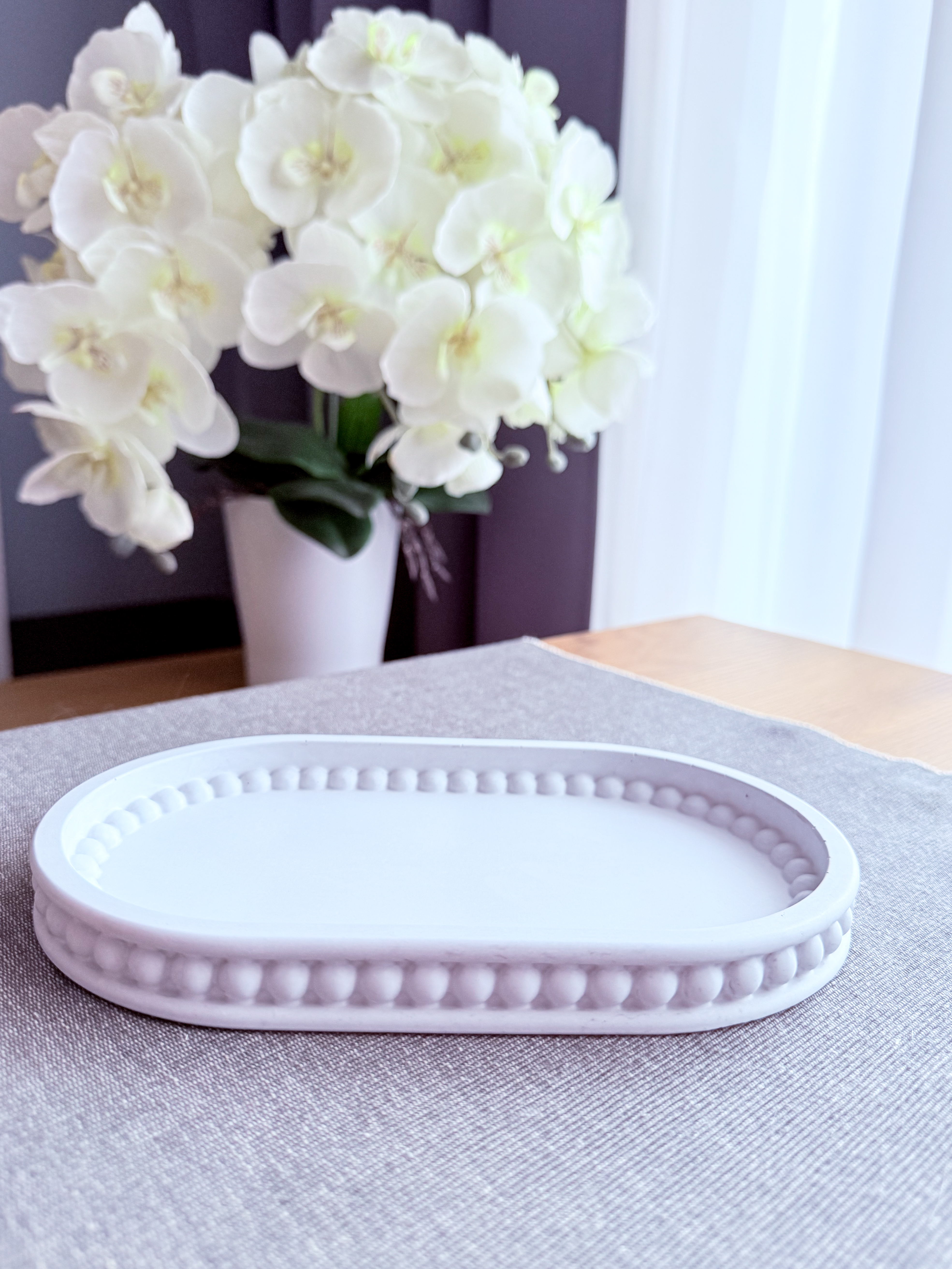 Šviesiai pilkas padėklas papuošalams „Burbuliukai“