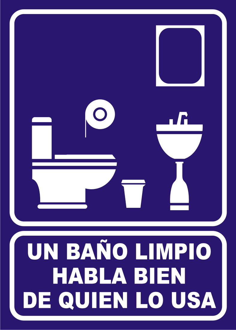 Aviso dejar baño limpio