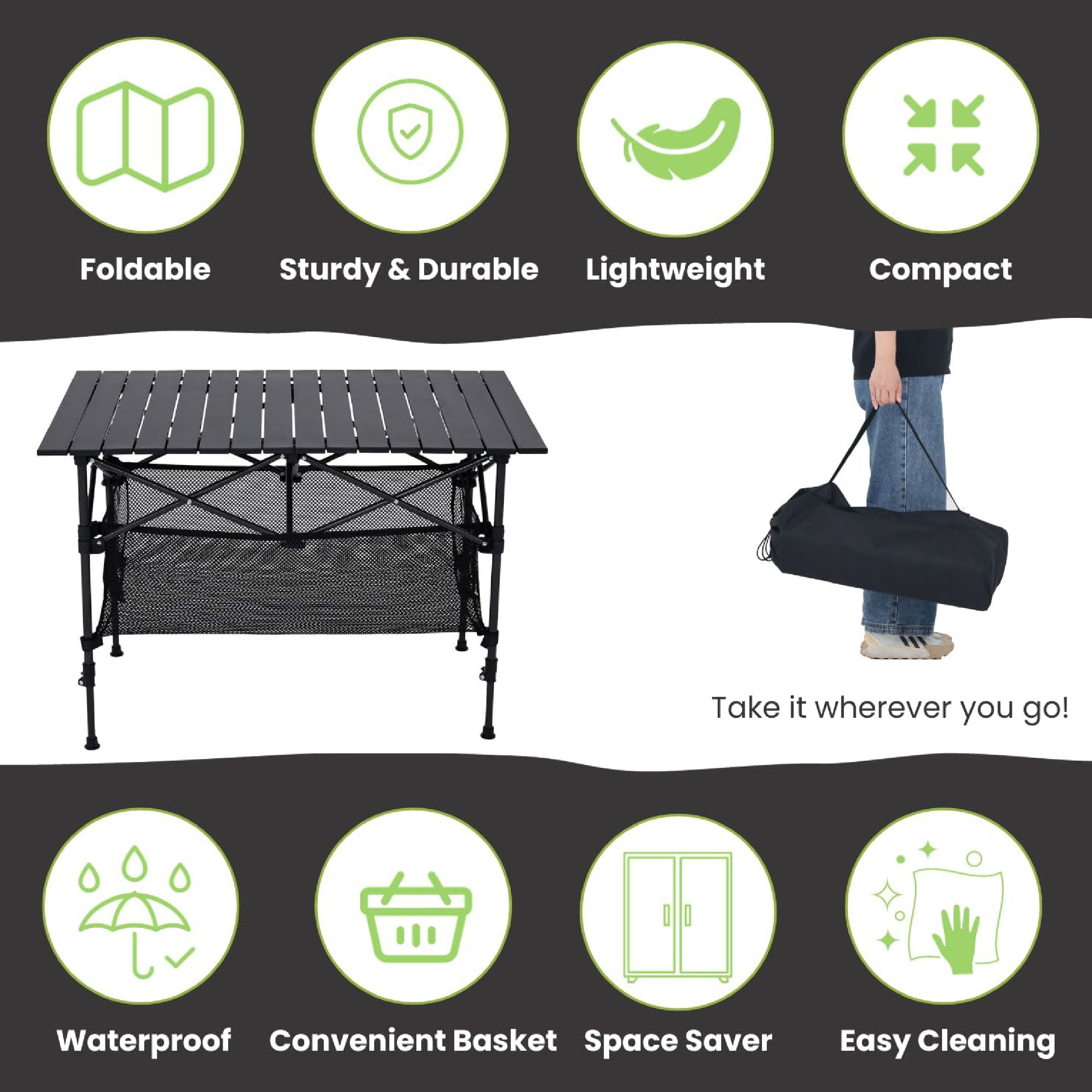 Folding Camping Table – Portable and Easy-to-Assemble