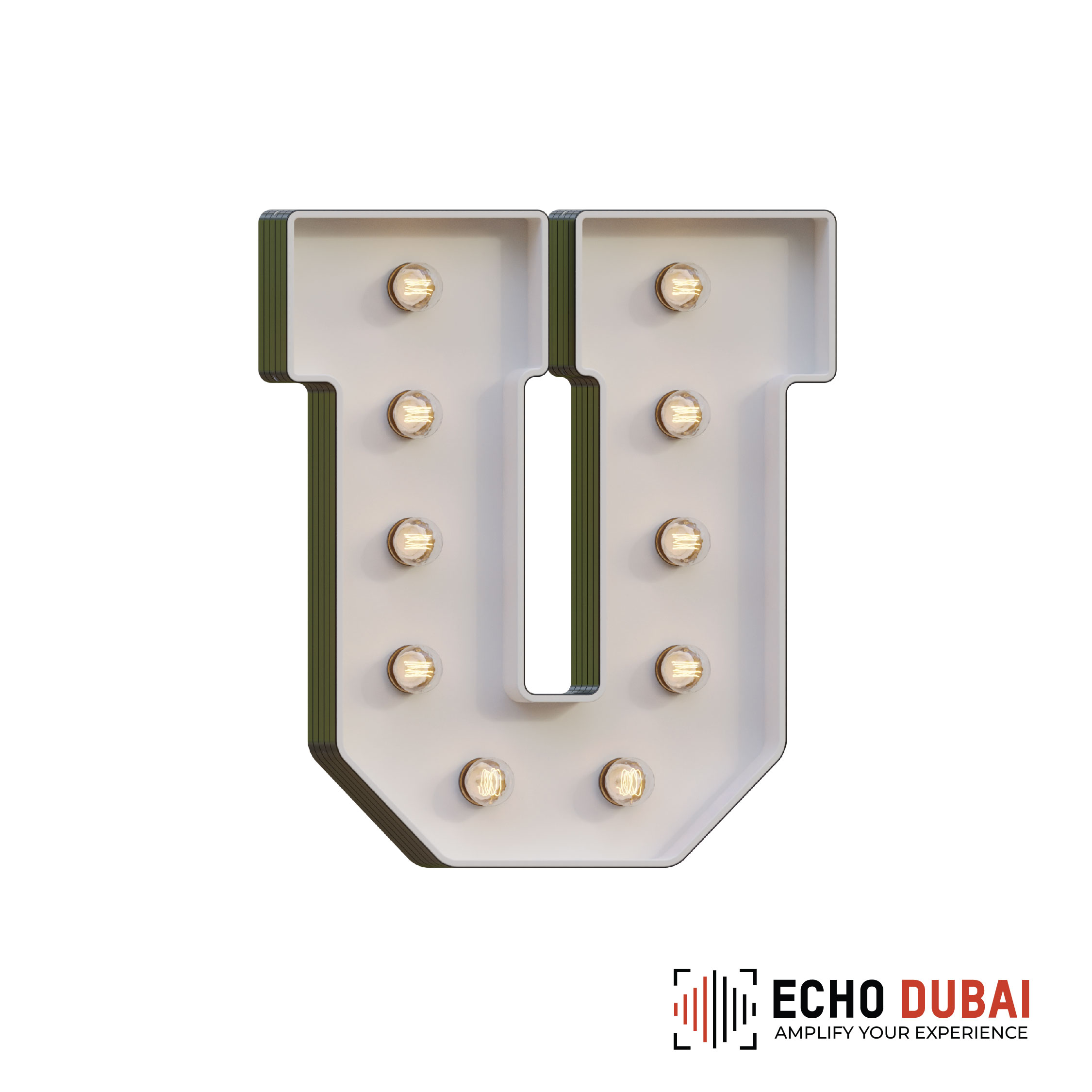 Marquee Letter U – Light-Up LED Rental