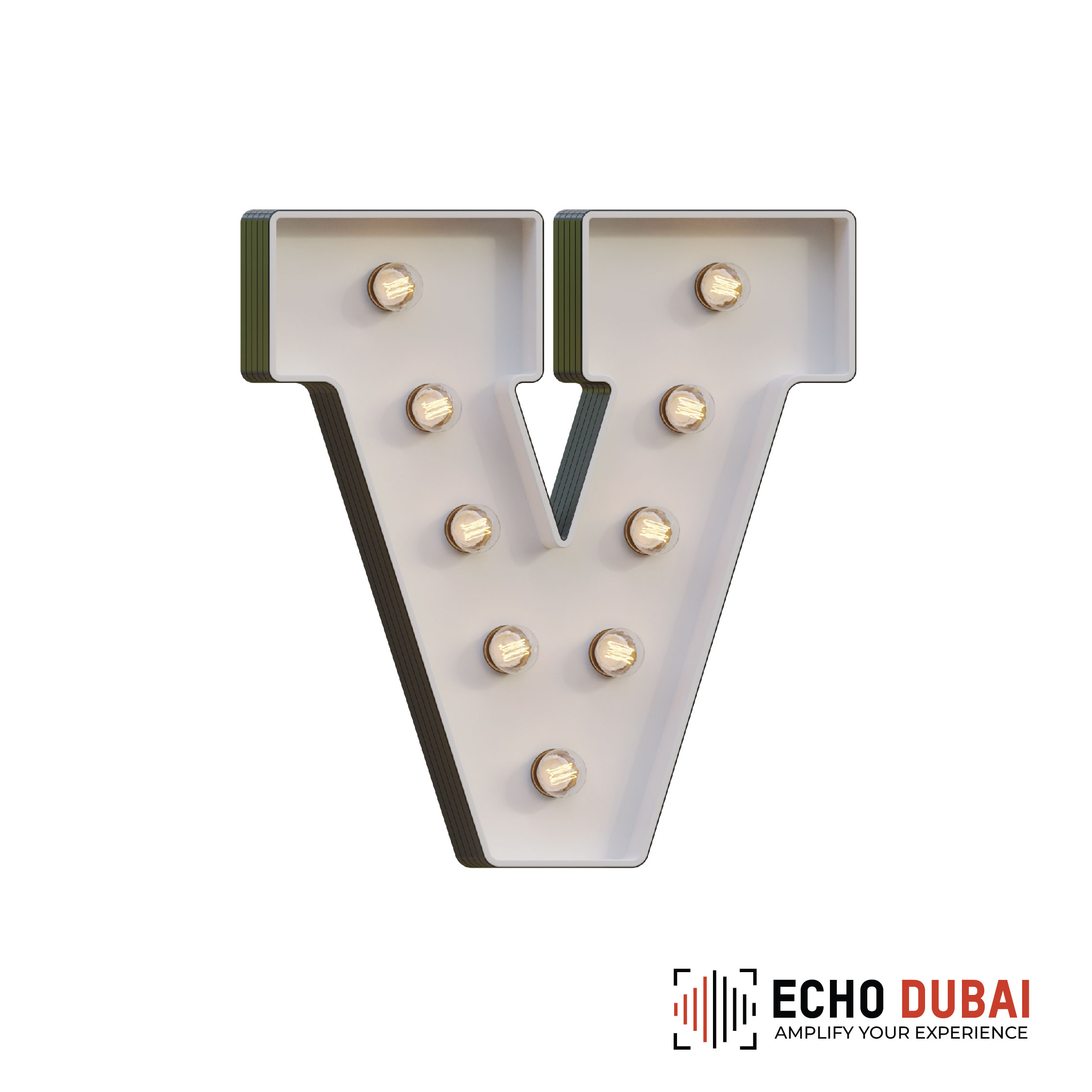 Marquee Letter V – Light-Up LED Rental
