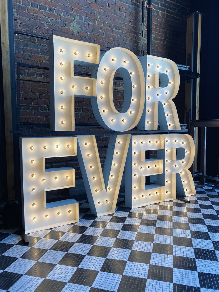 FOR EVER Marquee Letter Bundle – Romantic LED Decoration for Weddings and Anniversaries