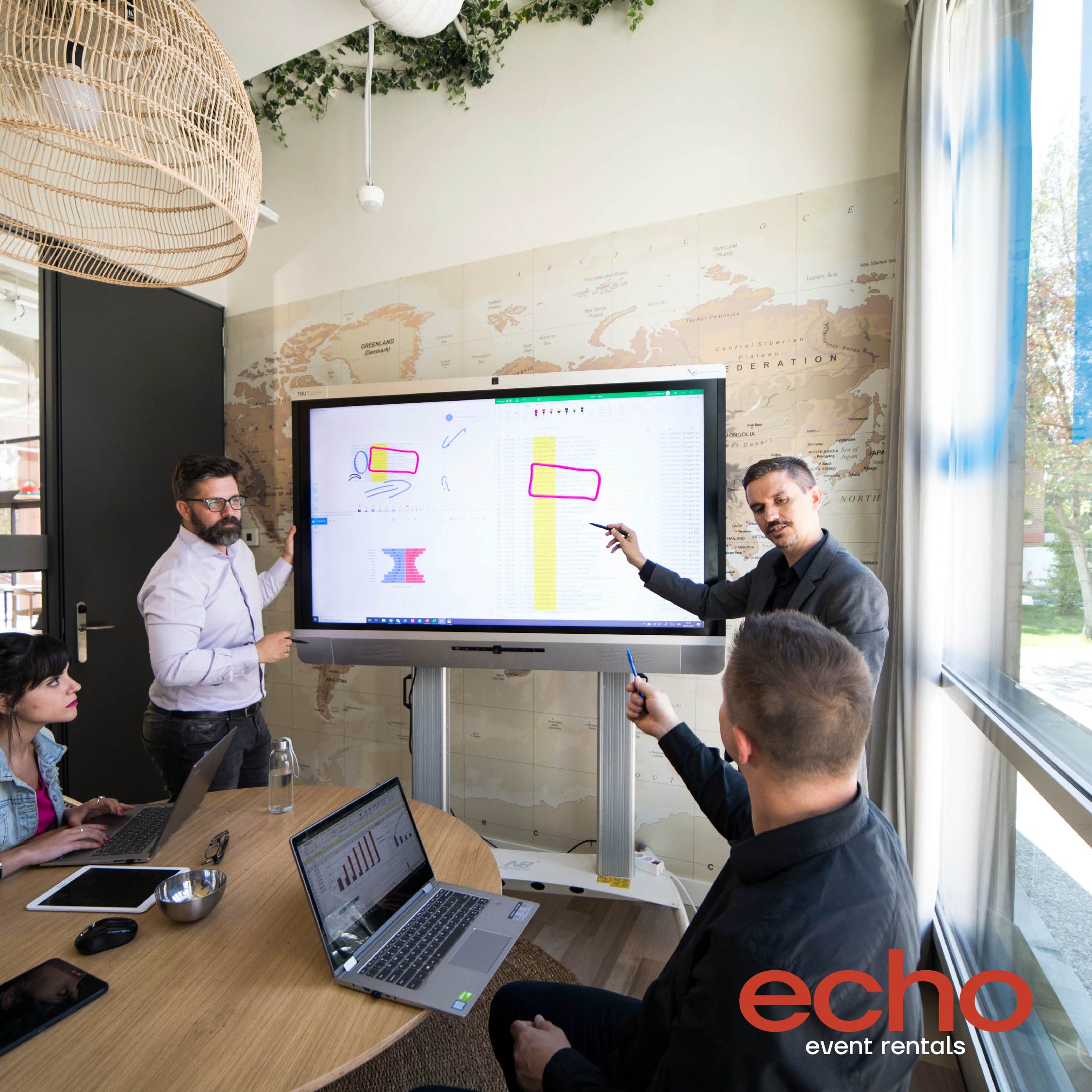 43-Inch Interactive Display Rental with Stand – Perfect for Events & Presentations