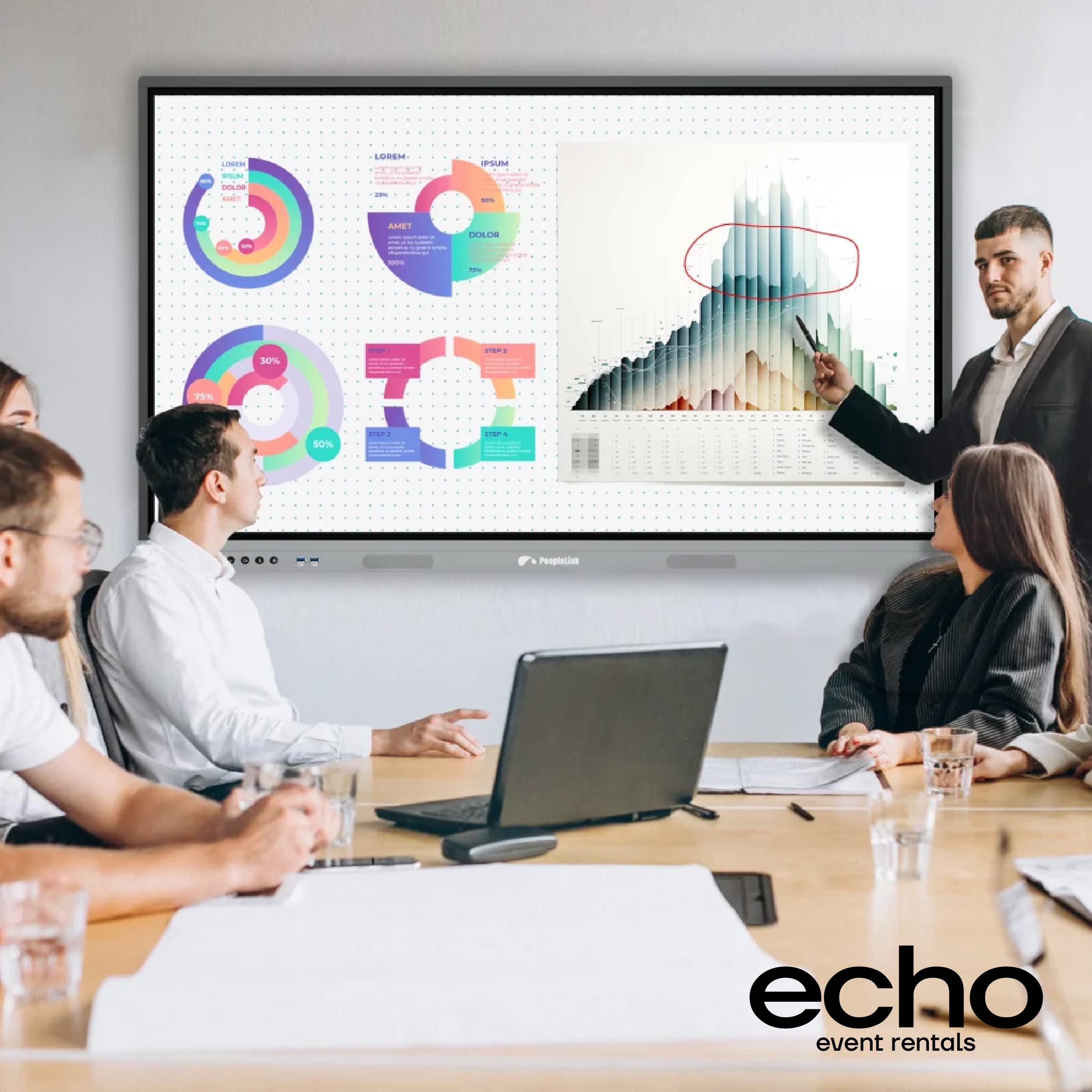 43-Inch Interactive Display Rental with Stand – Perfect for Events & Presentations