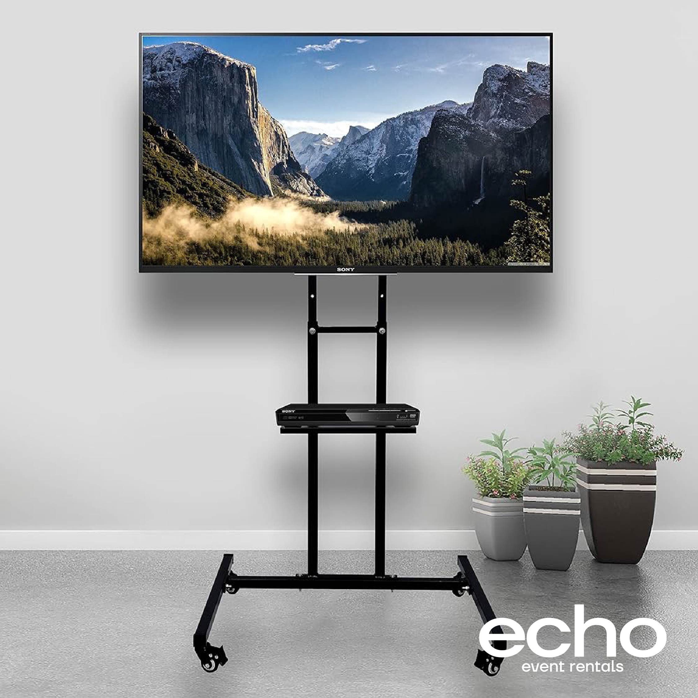 50-Inch 4K TV Rental with Movable Stand – Perfect for Events