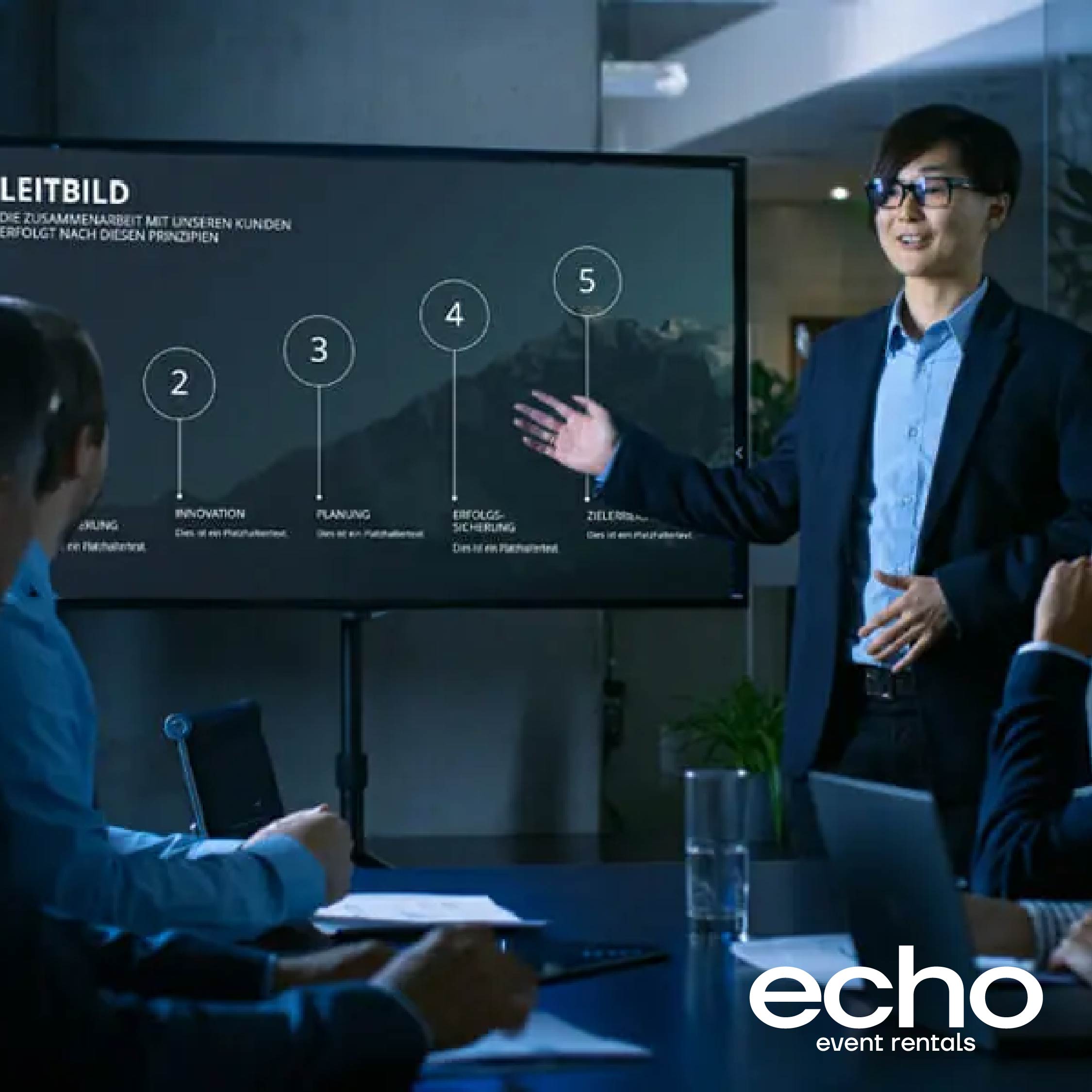 50-Inch 4K TV Rental with Movable Stand – Perfect for Events