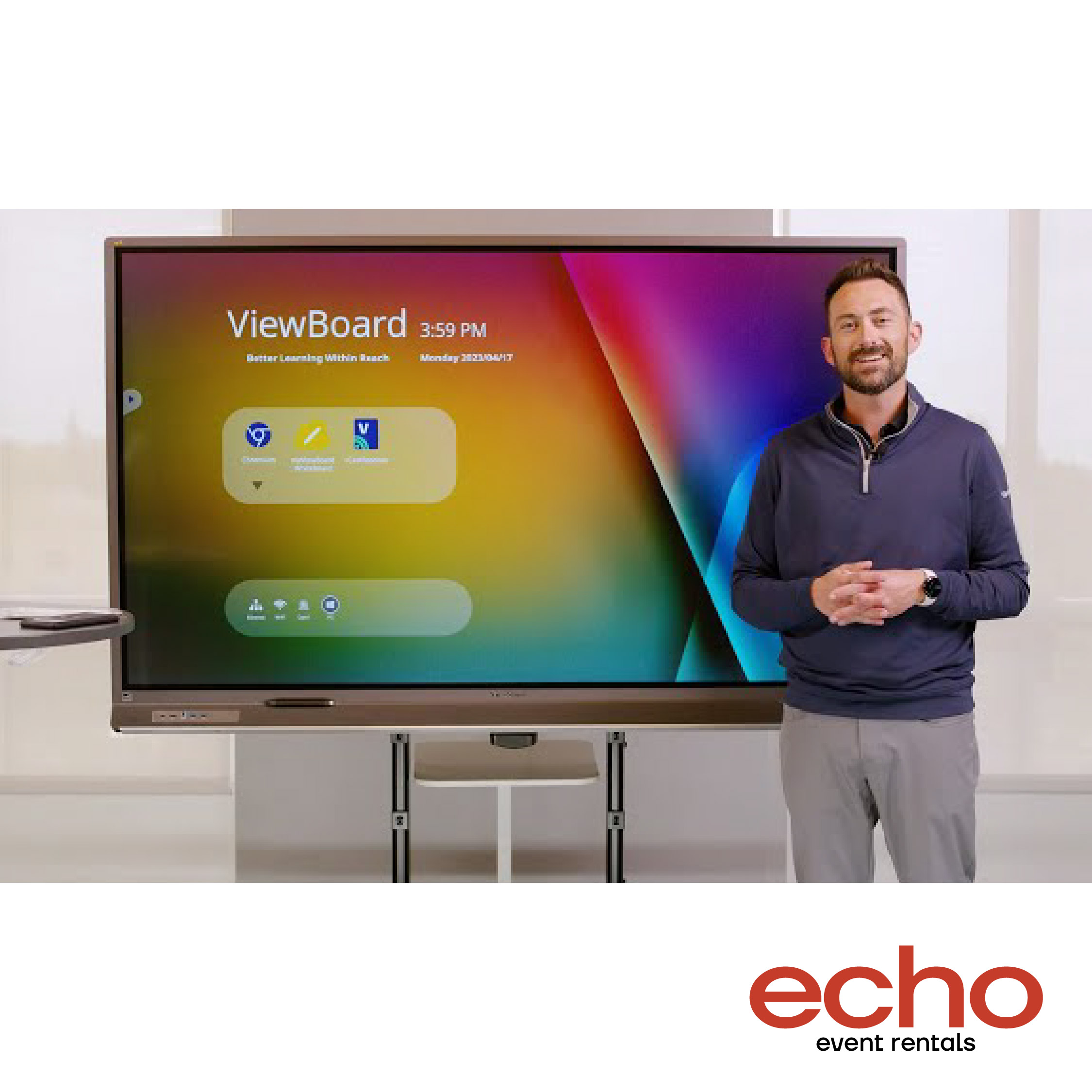 65-Inch 4K Interactive Touchscreen Display for Rent – Ideal for Meetings & Events