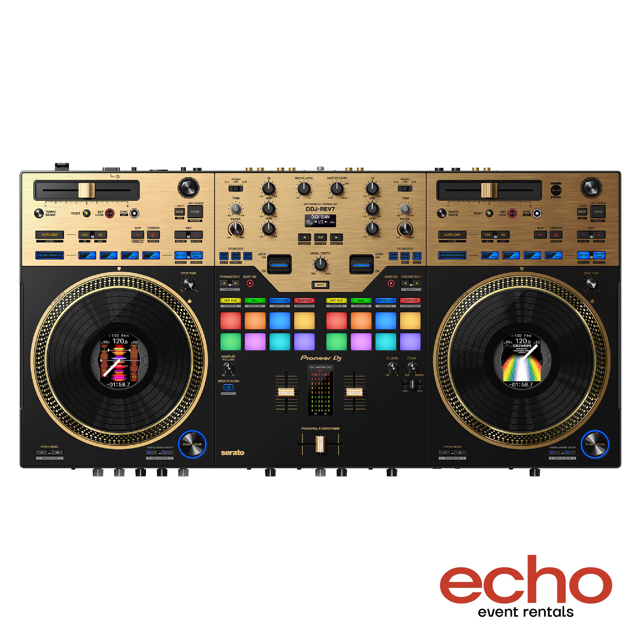 Pioneer DDJ-REV7 Gold Edition Rental – Premium DJ Controller Dubai