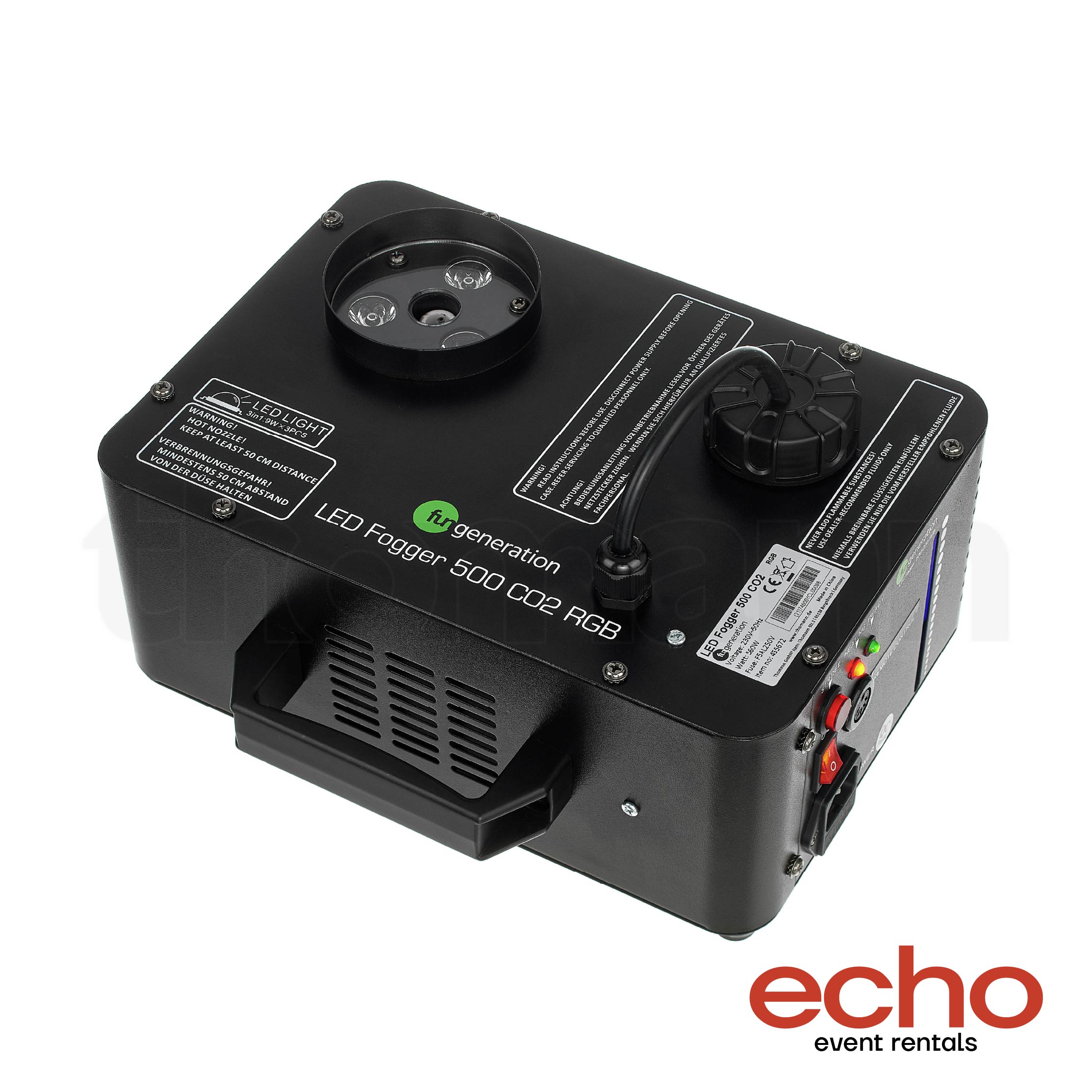 CO2 Effect Fog Machine Rental Dubai LED Vertical Fogger 500 RGB