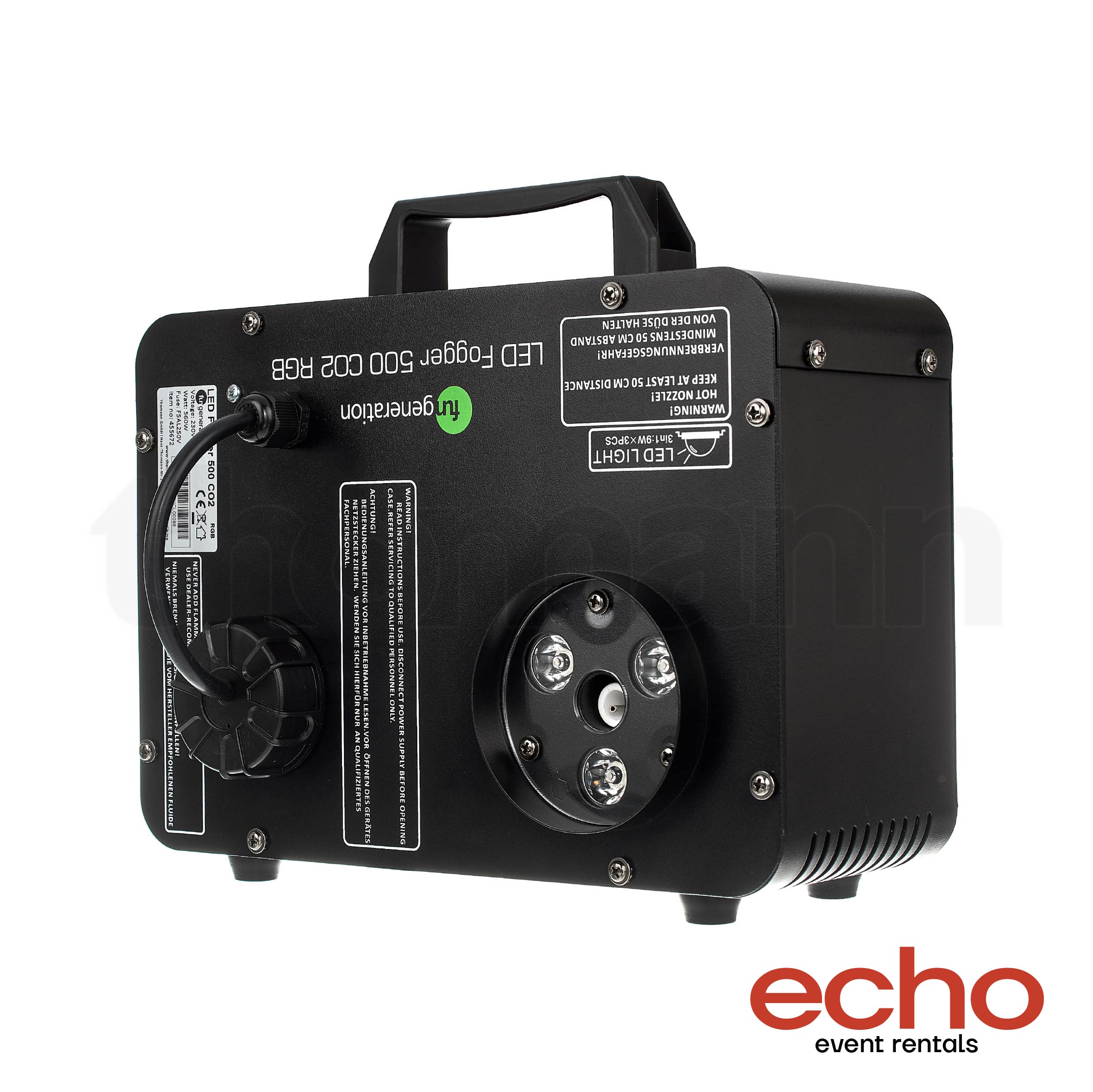 CO2 Effect Fog Machine Rental Dubai LED Vertical Fogger 500 RGB