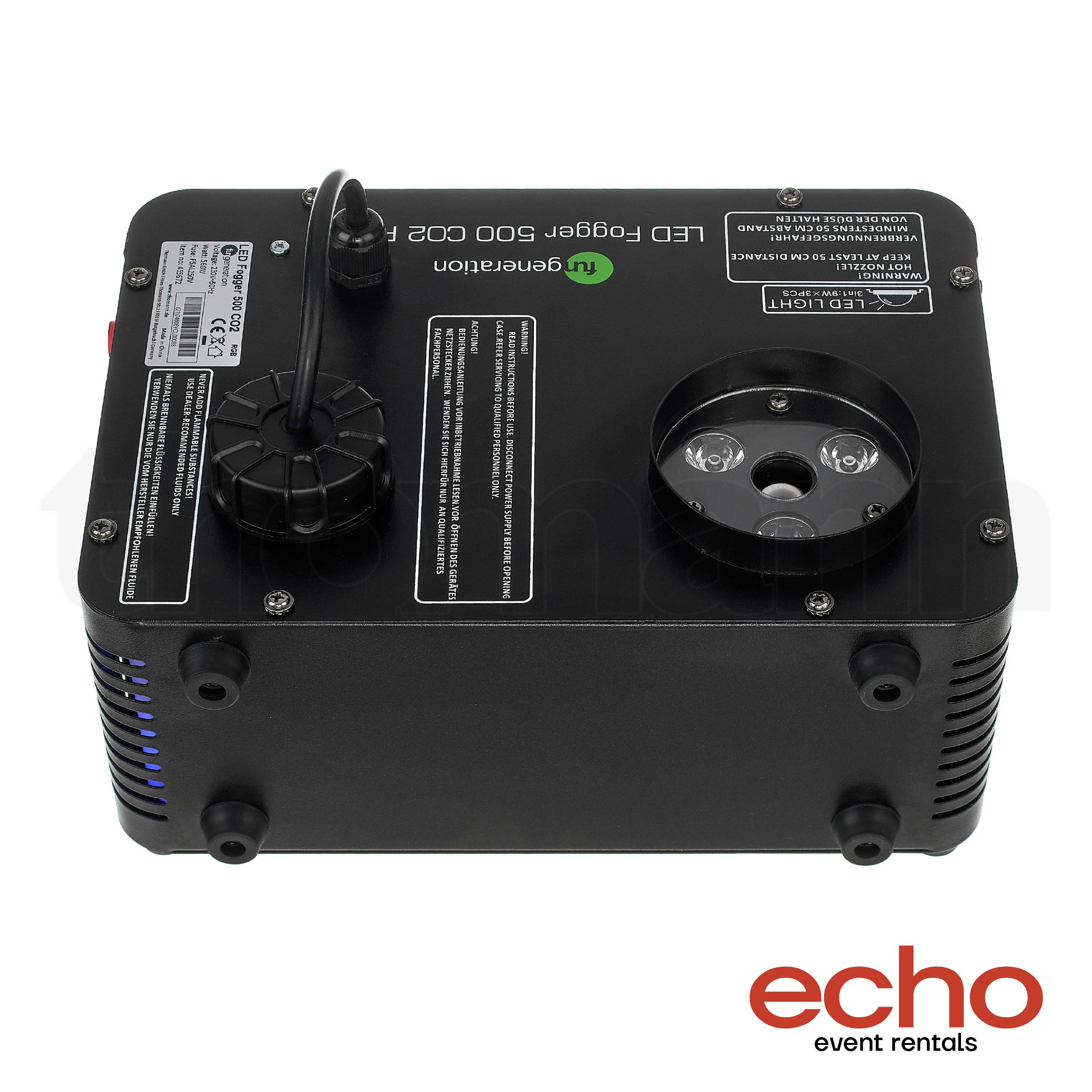 CO2 Effect Fog Machine Rental Dubai LED Vertical Fogger 500 RGB