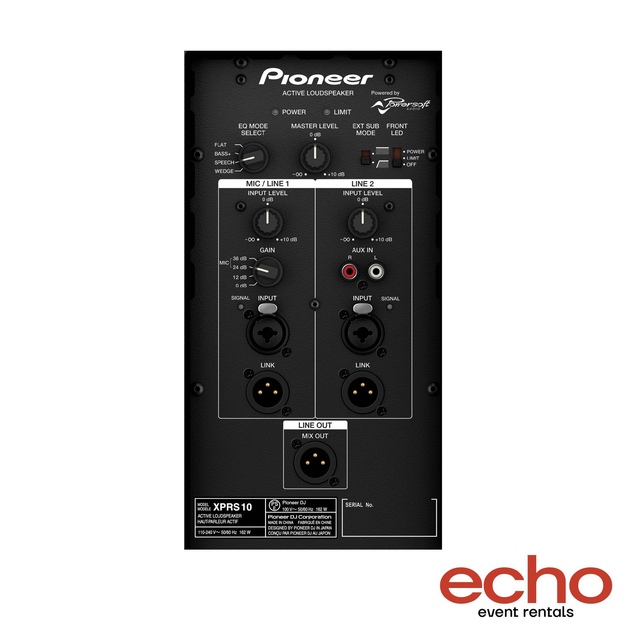 Pioneer XPRS 10 Speaker Rental Dubai, 10 inch active speaker hire Dubai