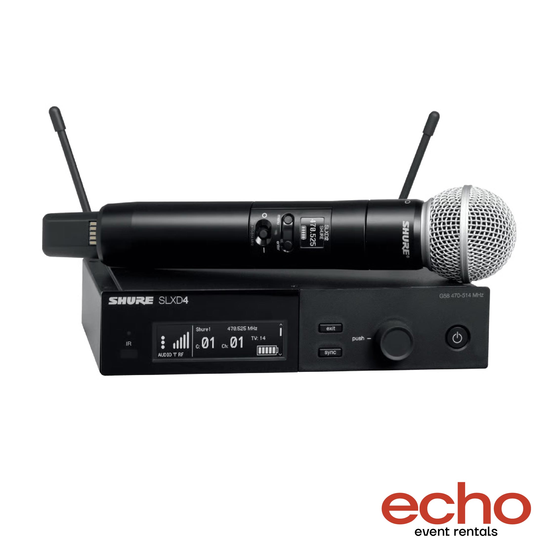 Shure SLXD24 SM58 Wireless Microphone Rental Dubai, wireless mic hire Dubai