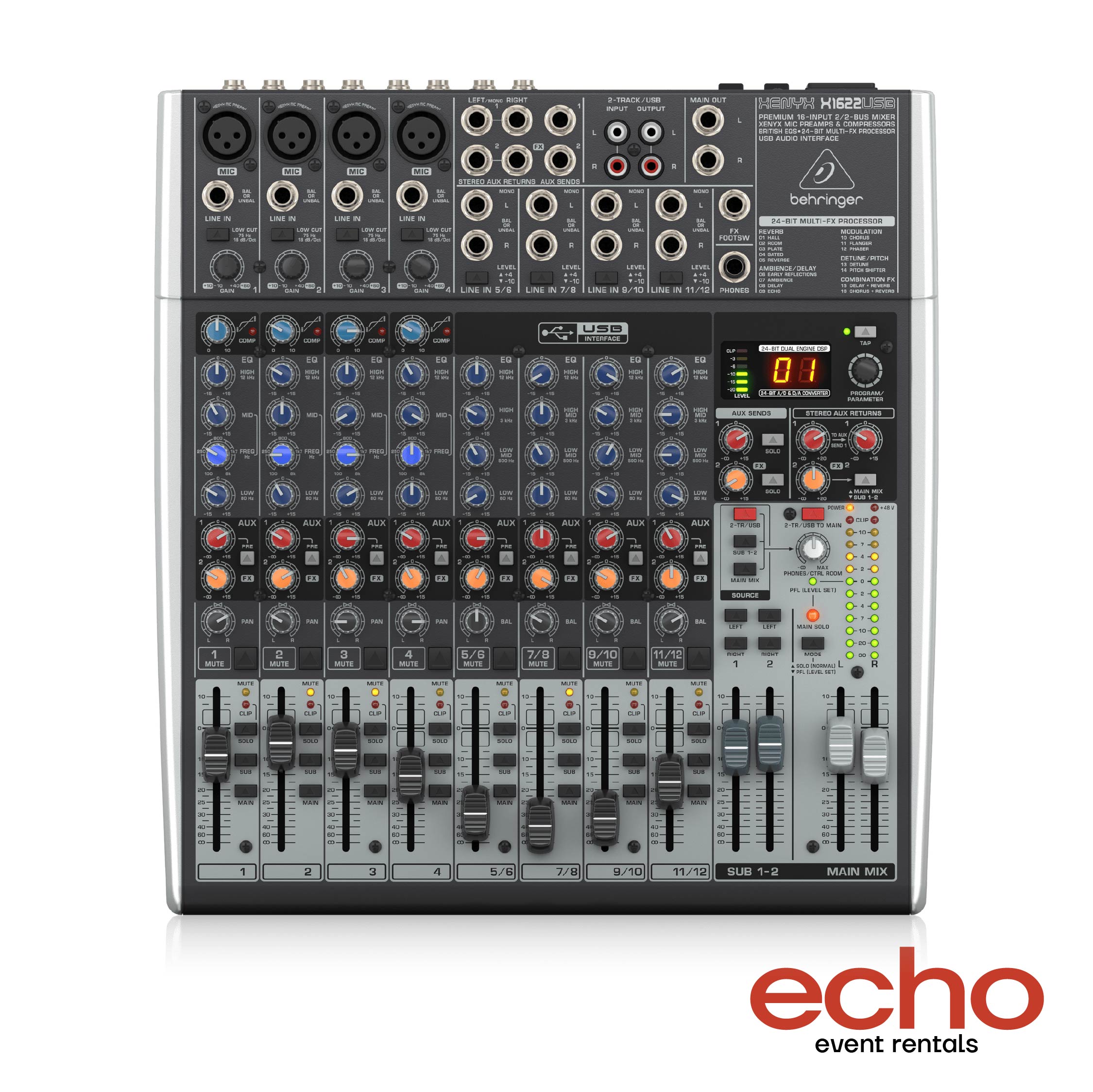 Behringer XENYX X1622USB Mixer Rental in Dubai