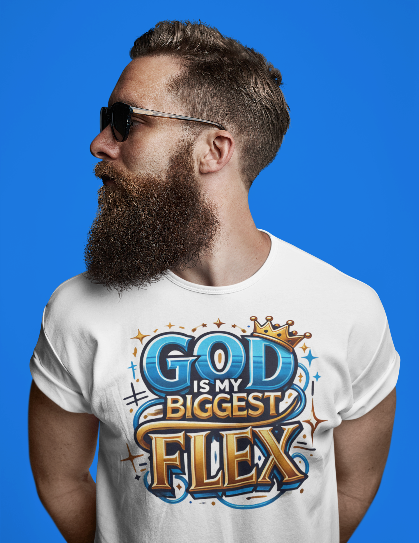 'God Is My Biggest Flex' (small front logo)