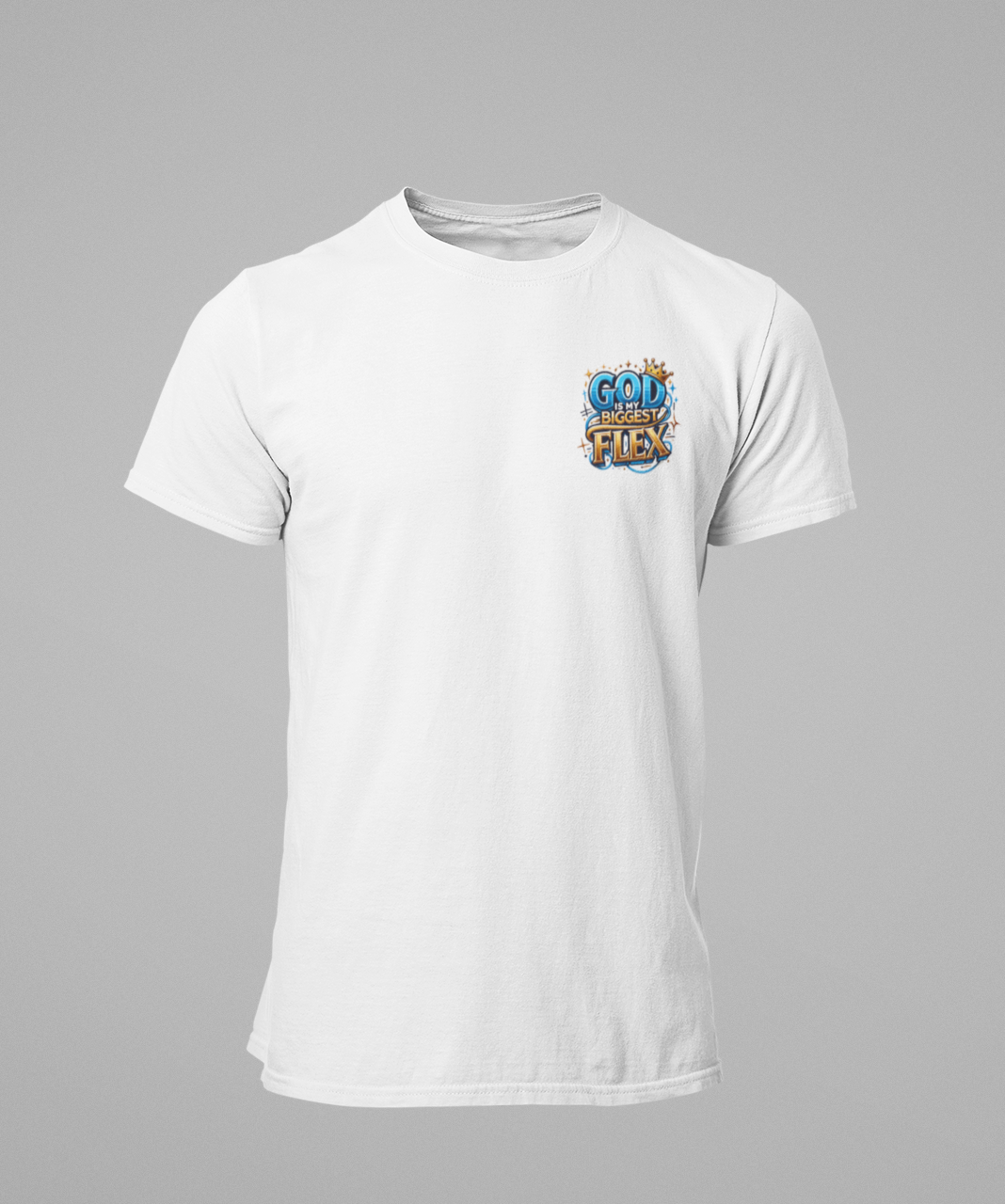 'God Is My Biggest Flex' (small front logo)
