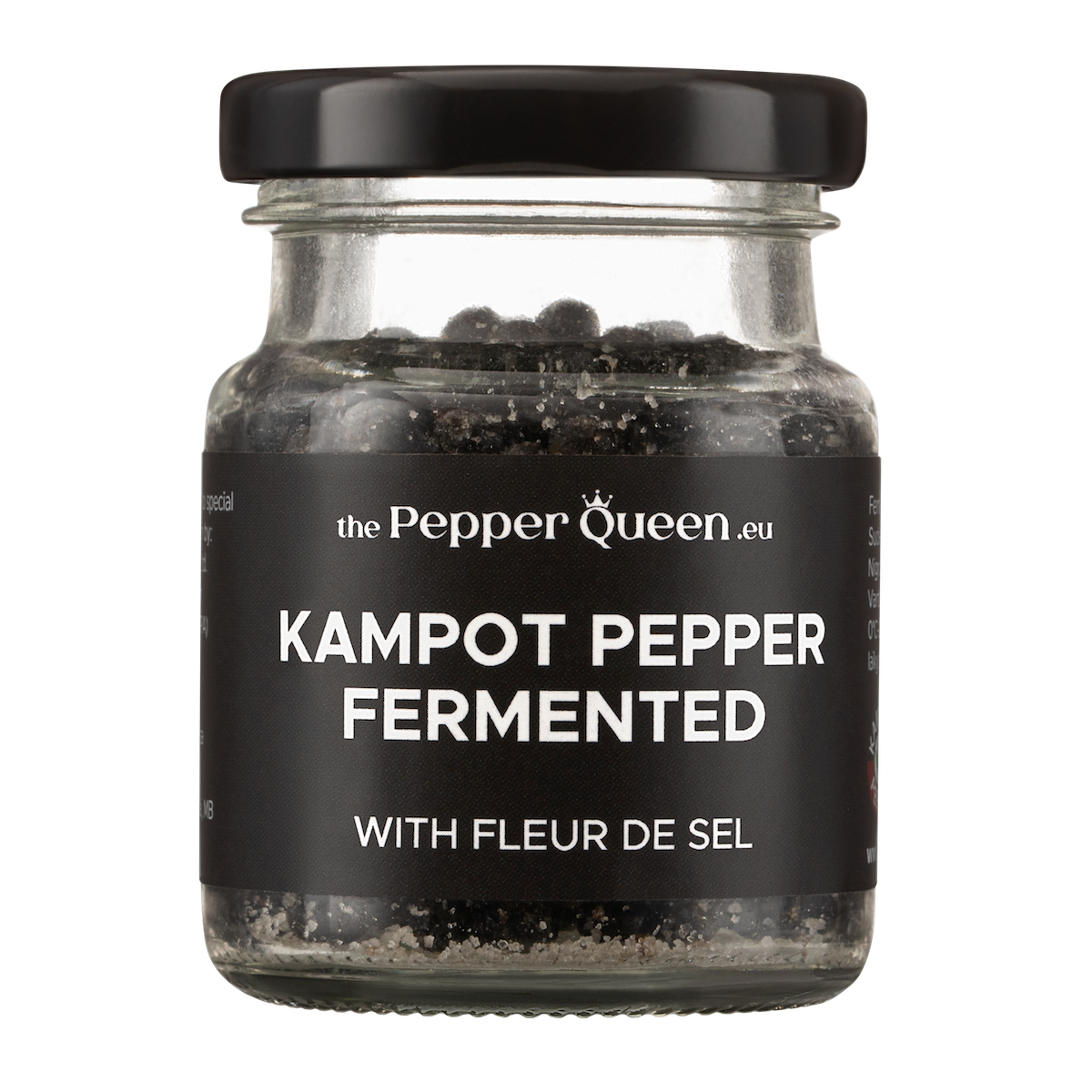 Fermentuoti Kampoto pipirai su Fleur de Sel druska, 40 g., kartoninėje dovanų dėžutėje (Kampot Fermented Pepper with Fleur de Sel in a carton gift box)