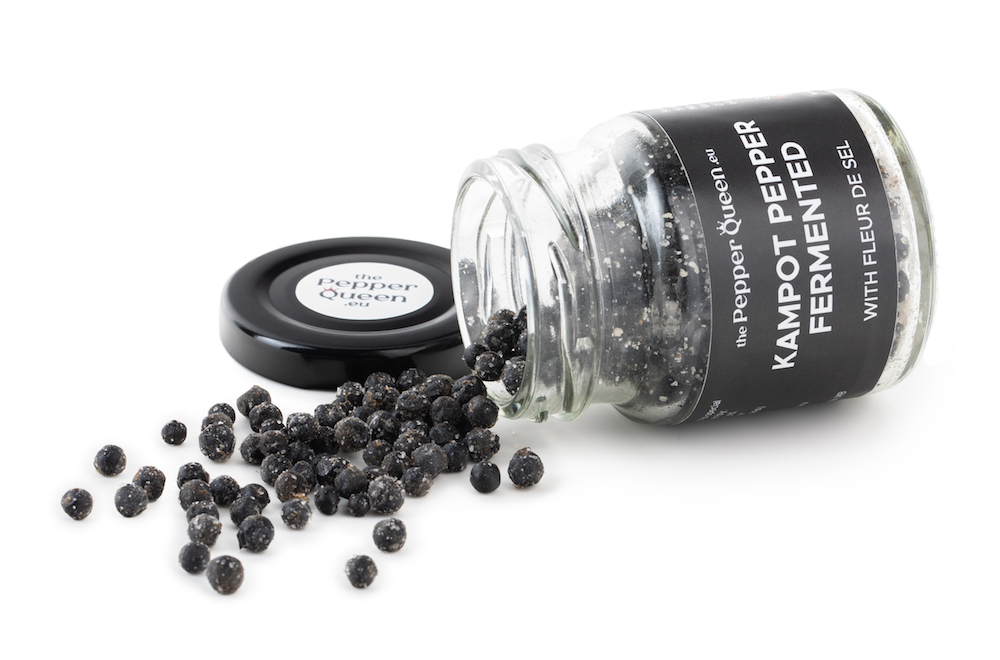 Fermentuoti Kampoto pipirai su Fleur de Sel druska, 40 g (Kampot Fermented Pepper with Fleur de Sel)