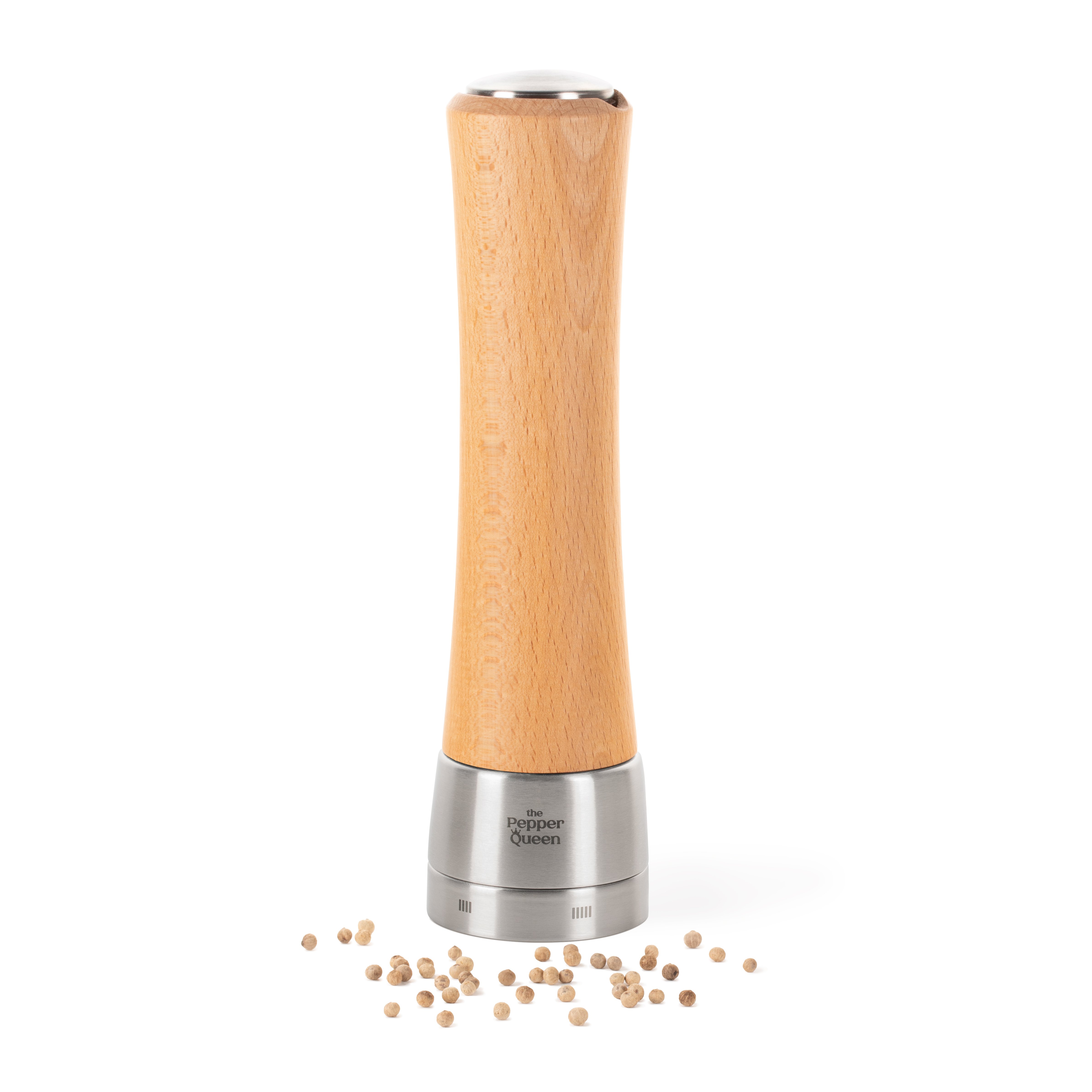Malūnėlis užpildytas Kampoto baltaisiais pipirais (Pepper grinder filled with Kampot white pepper)