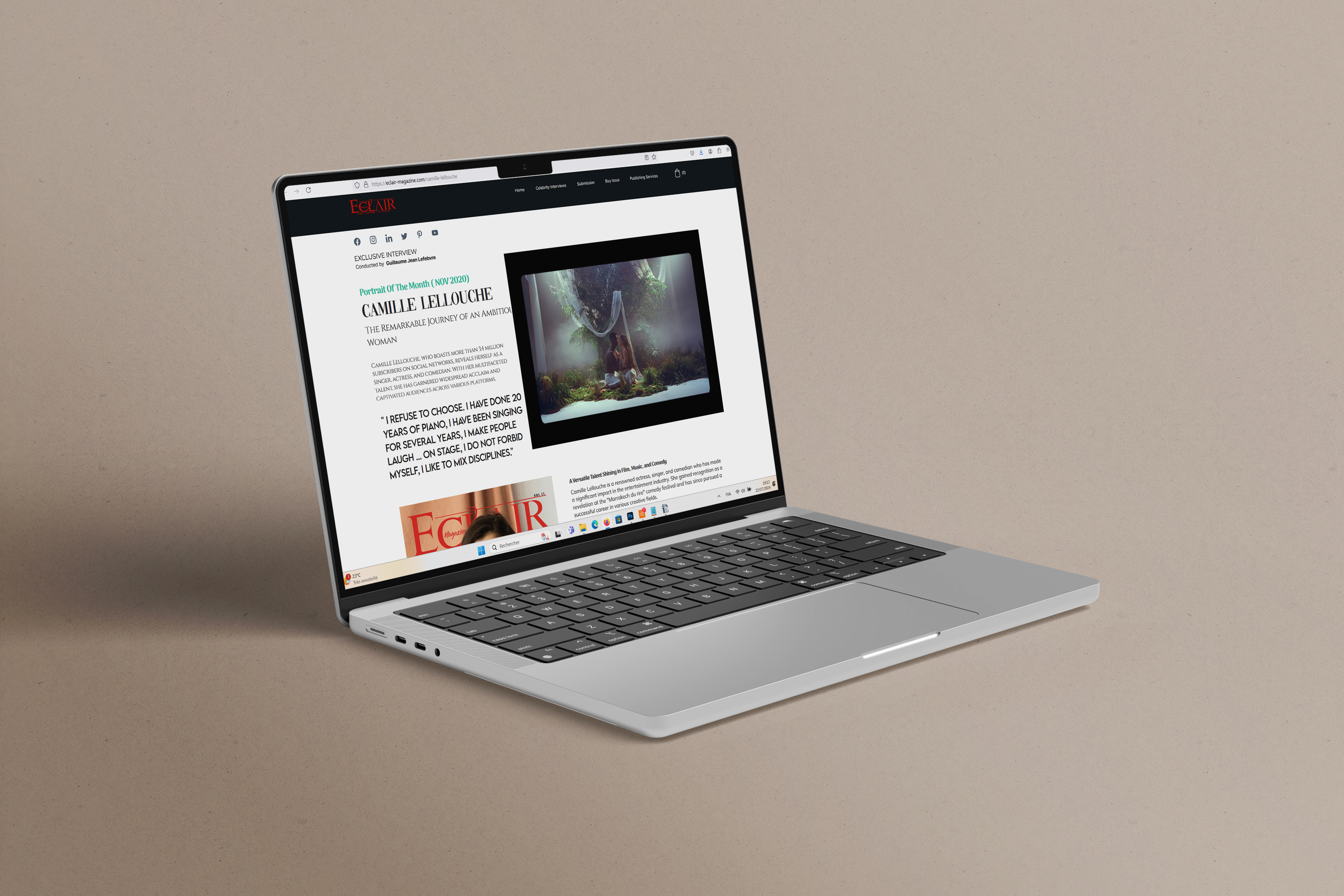 Web Biography or Interview article