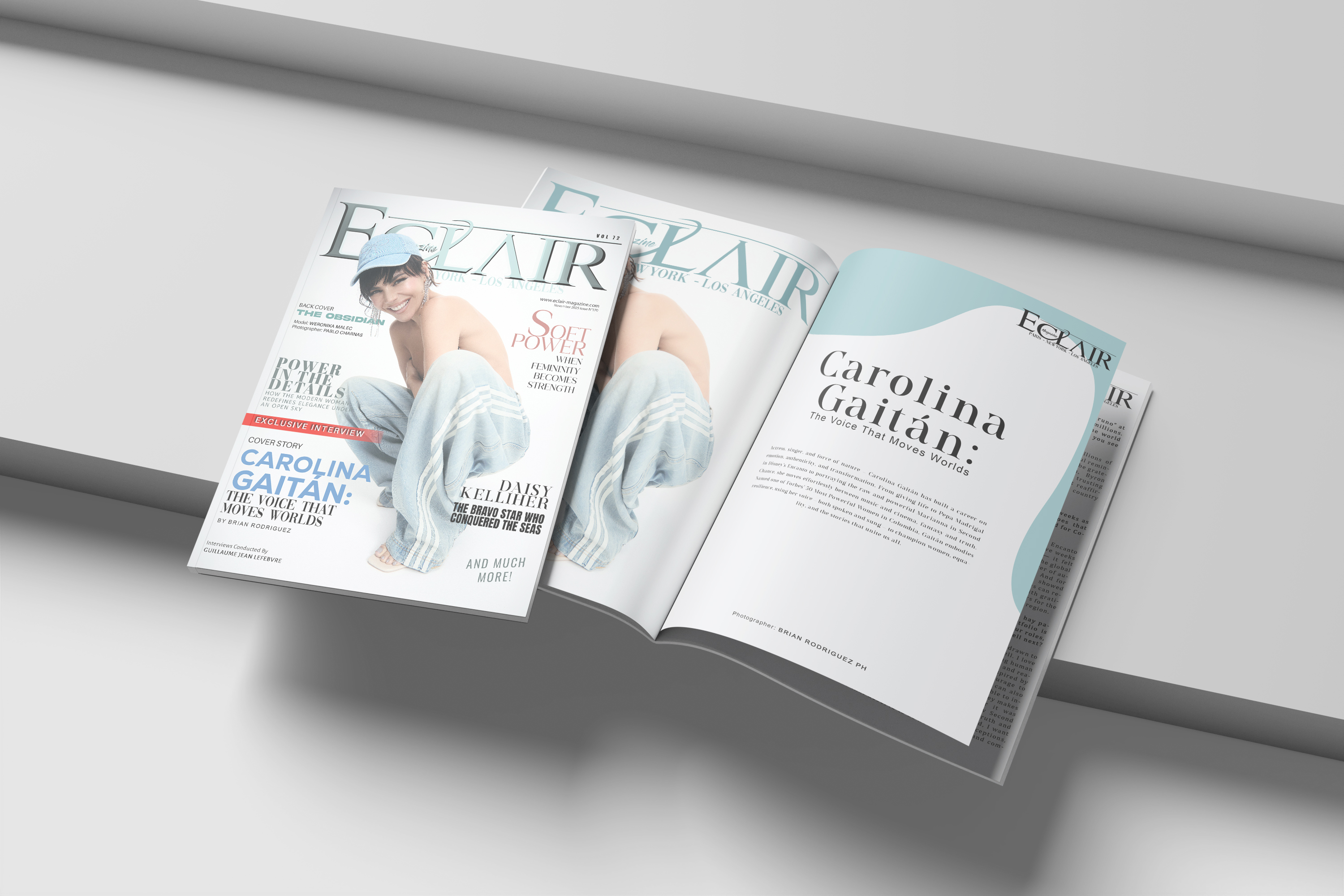 Front & Back Cover + 10 Inside Pages with biography & Interview (Print & web)