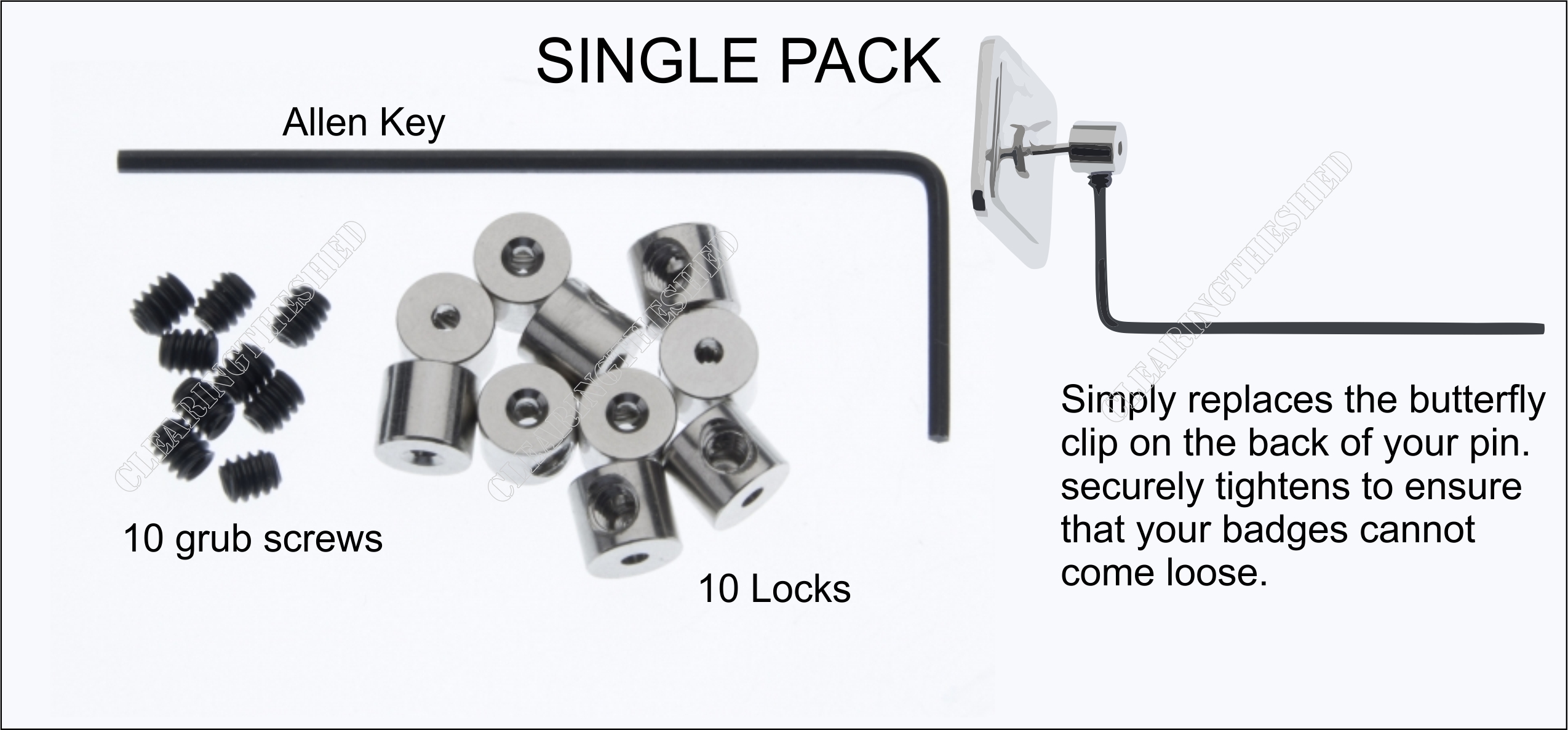 10 PIN LOCKS FOR ENAMEL PIN BADGES