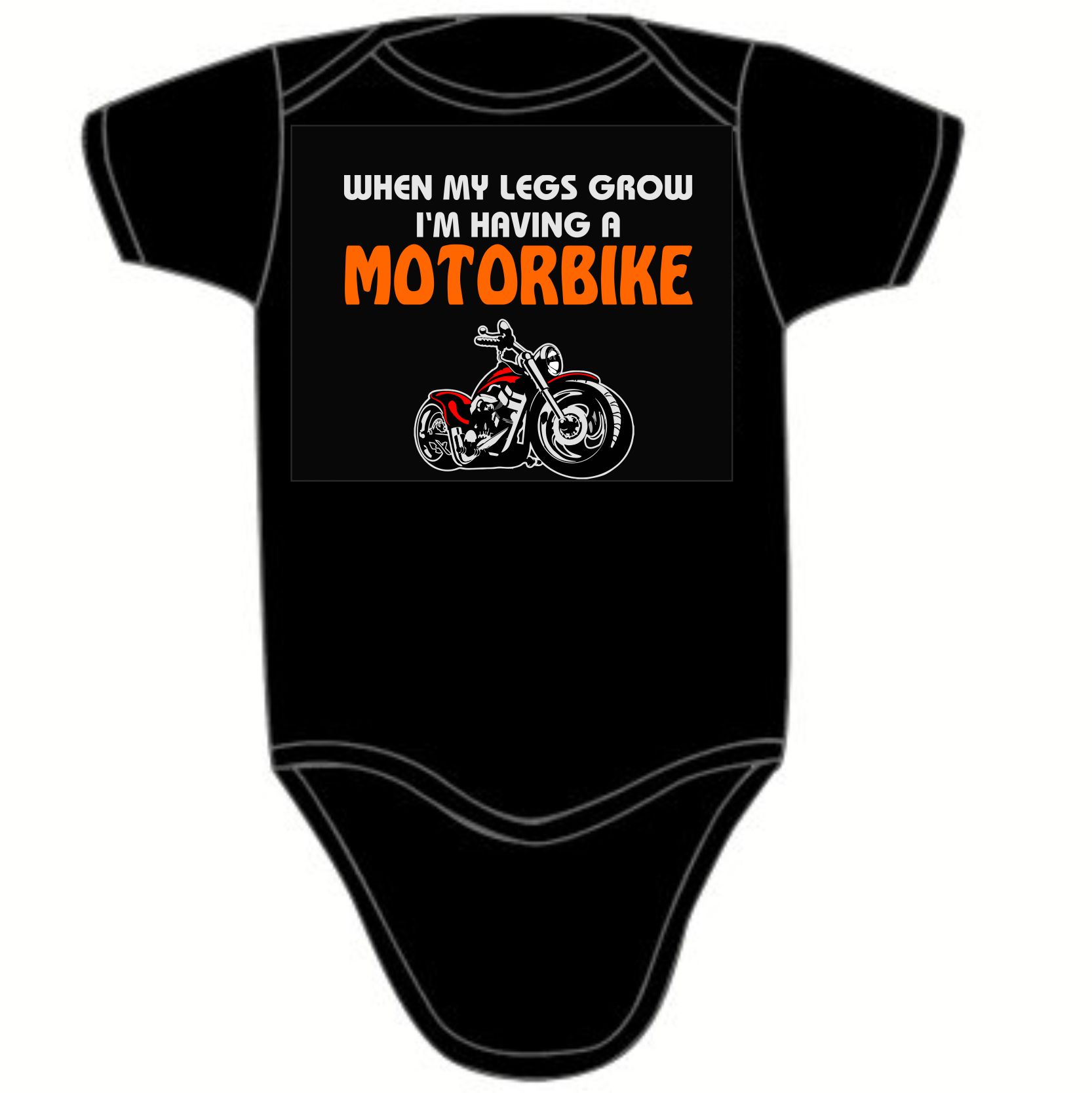 WHEN MY LEGS GROW I'M HAVING A MOTORBIKE printed baby vest