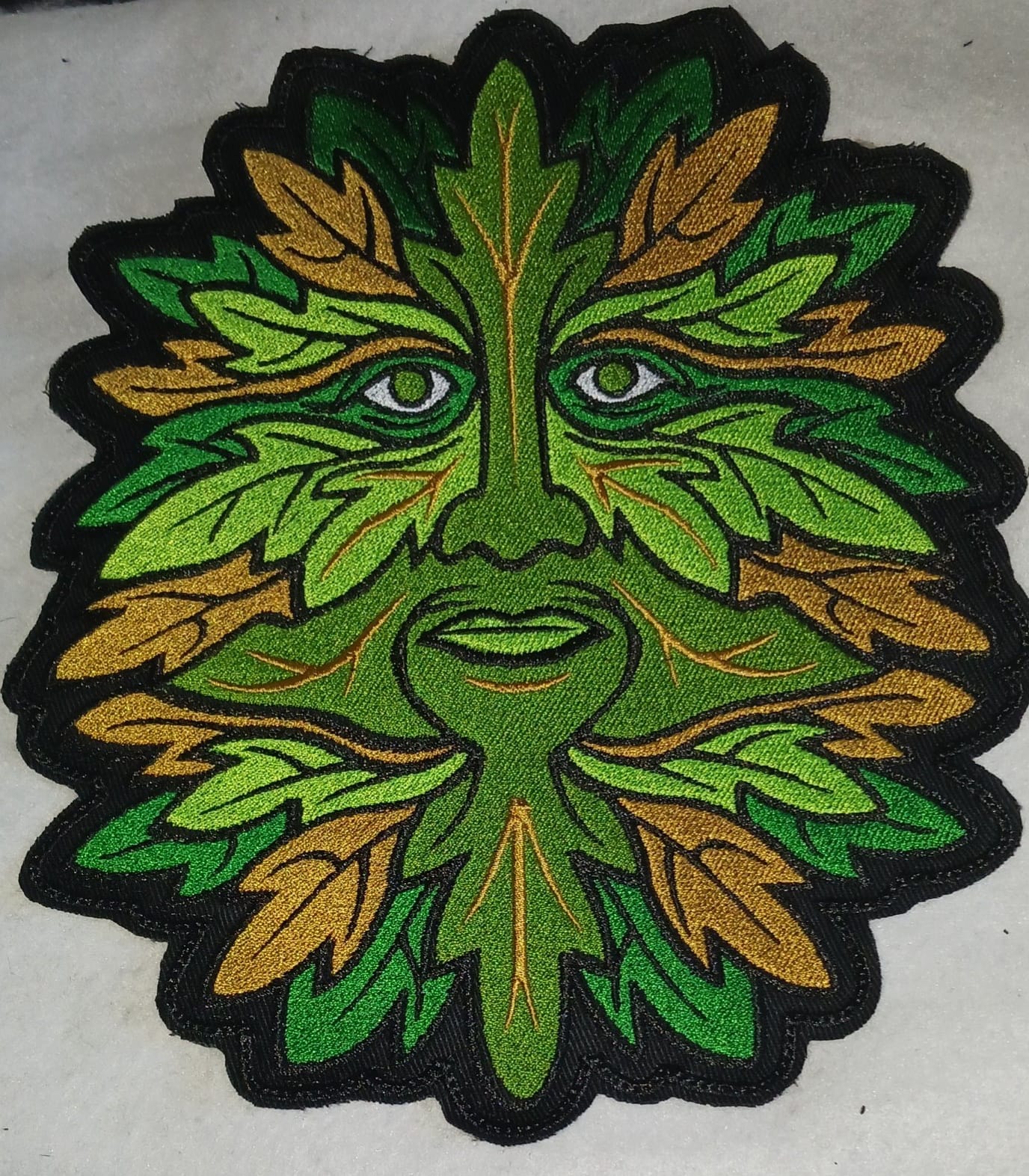 Green Man Embroidered Patch