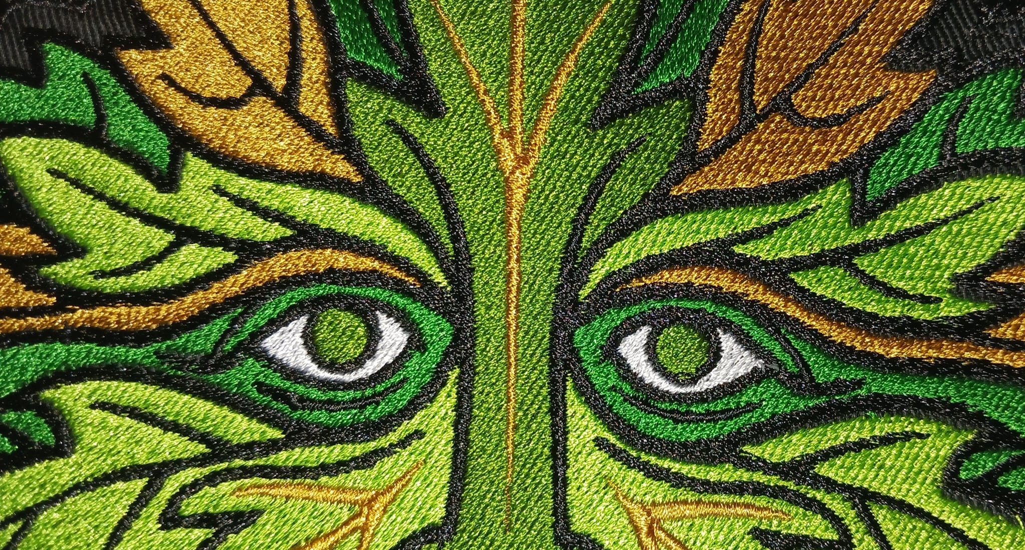 Green Man Embroidered Patch