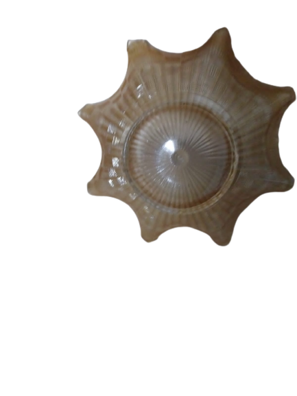 Amber glass bowl- signed IZ