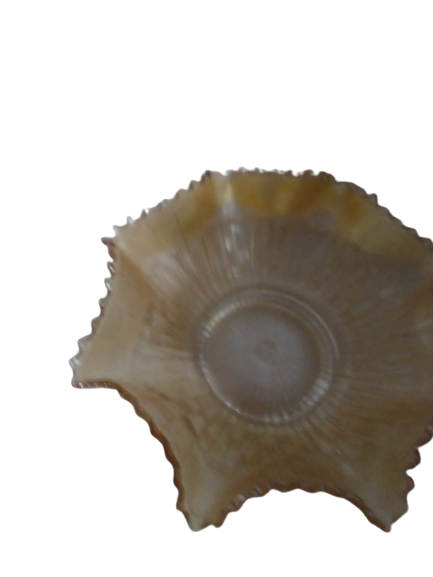 Amber glass bowl- signed IZ